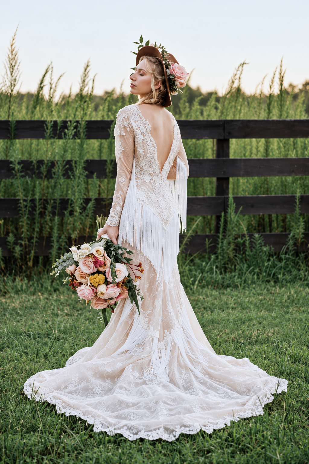 Bohemian Wedding Dress, Angie