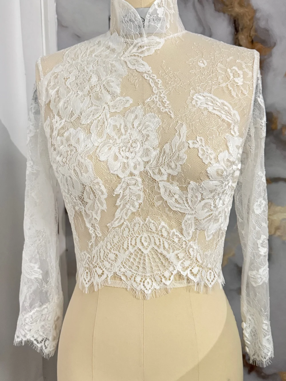 wedding dress long sleeve topper Double layer topper, + Strapless dress / Large Large size normally fits US size 14 Timeless Ball Gown With Sleeve