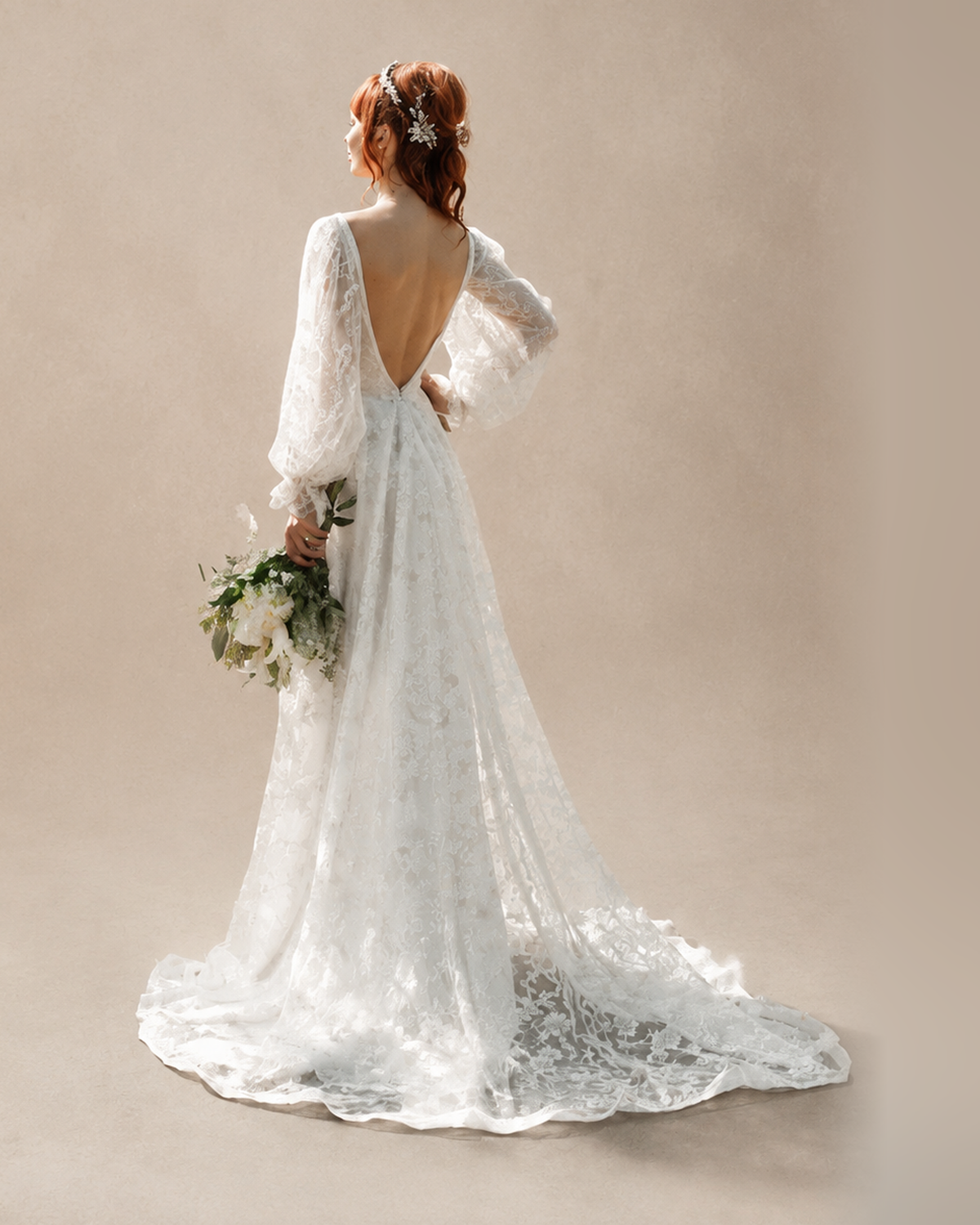 One-Shoulder Satin A-Line Bridal Gown