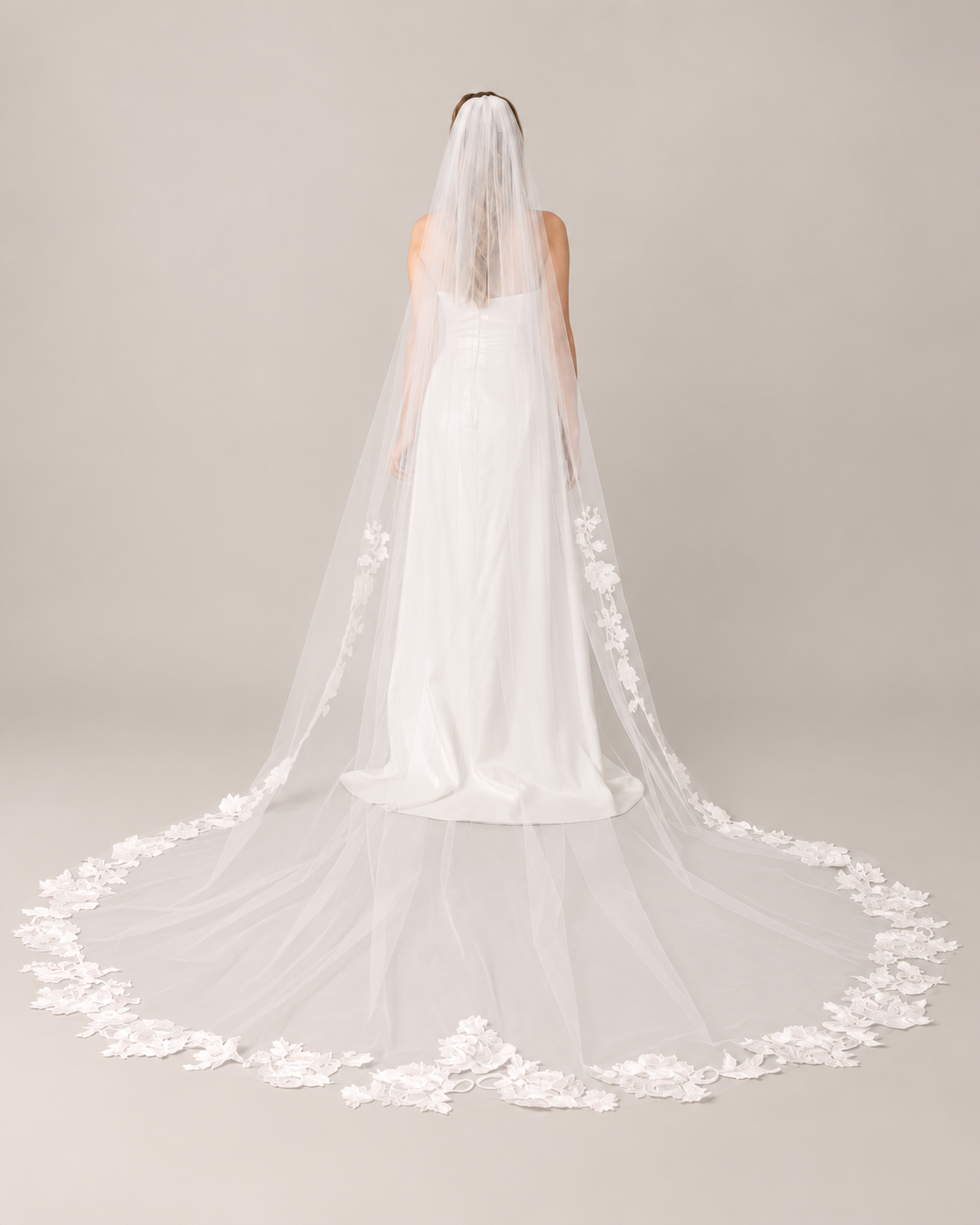 French Lace Cathedral Bridal Veil V253