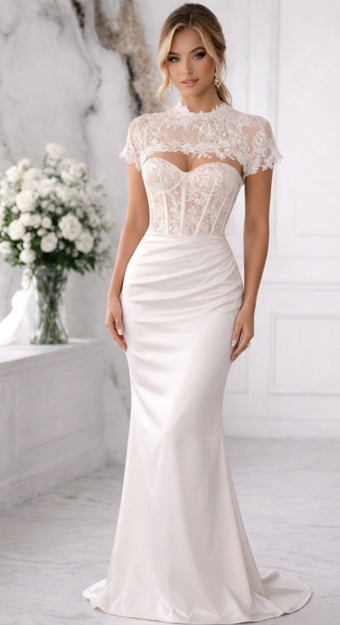 Exquisite Lace Bodice Bridal Gown