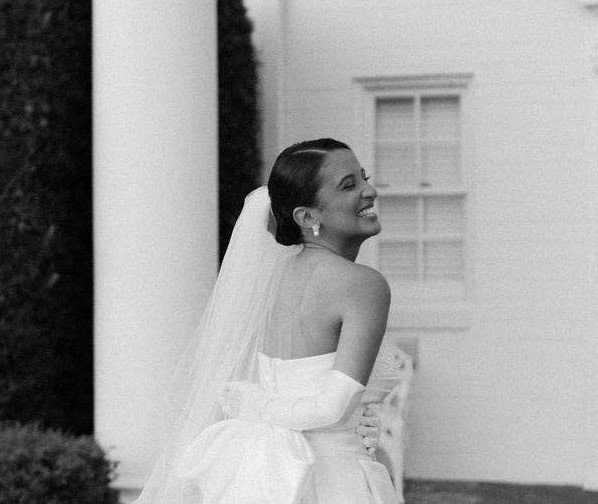 happy bride smiling