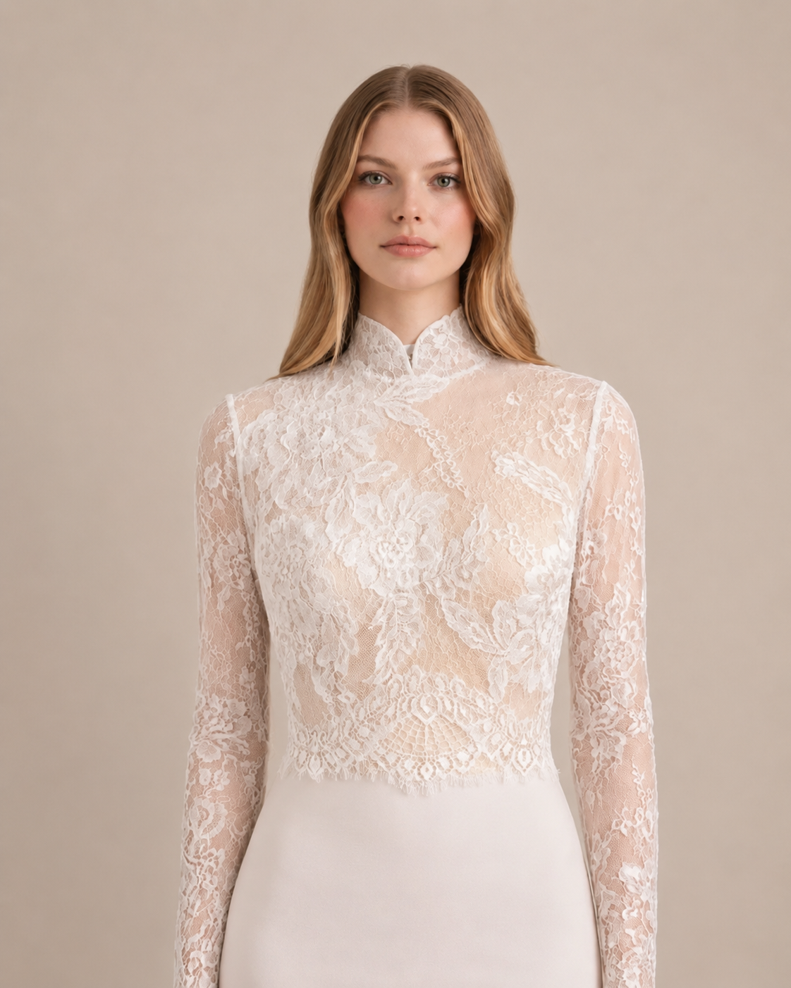 Off-Shoulder French Lace Bridal Topper