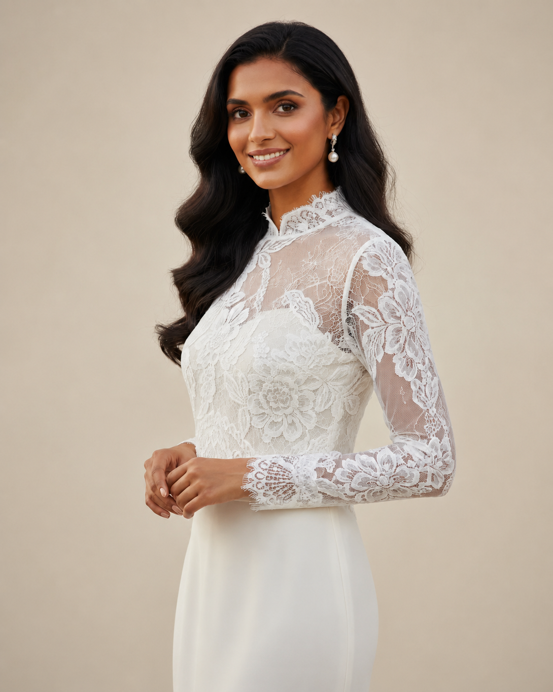 Handmade Chantilly Lace Bridal Topper