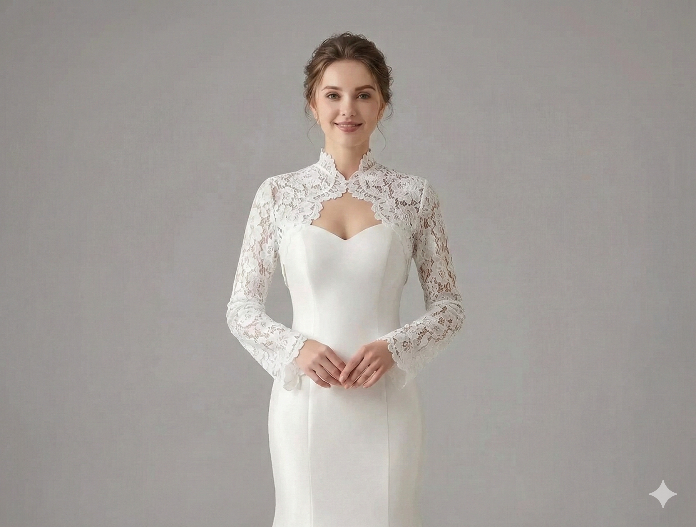 Bridal French Lace Bolero | Wedding Shrug with Bell Sleeves