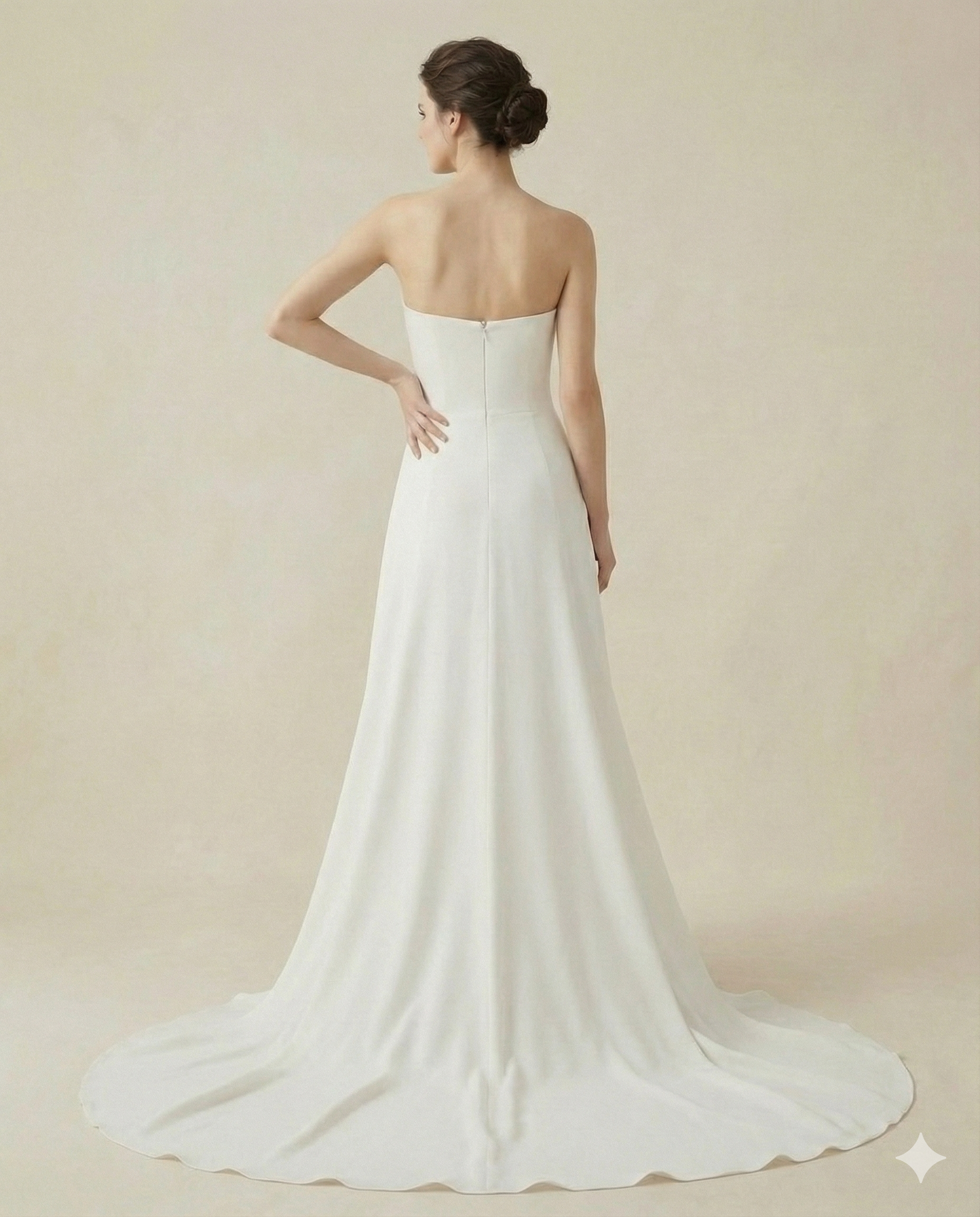Ethereal Elegance Strapless Wedding Gown