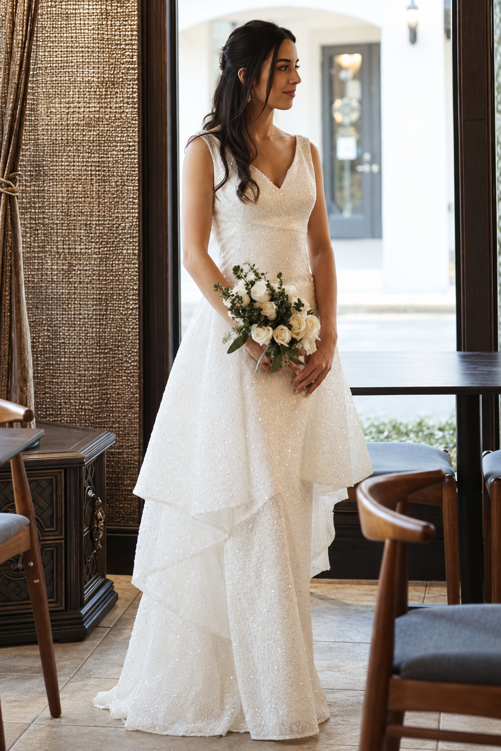 Sheath Sparkle Wedding Dress