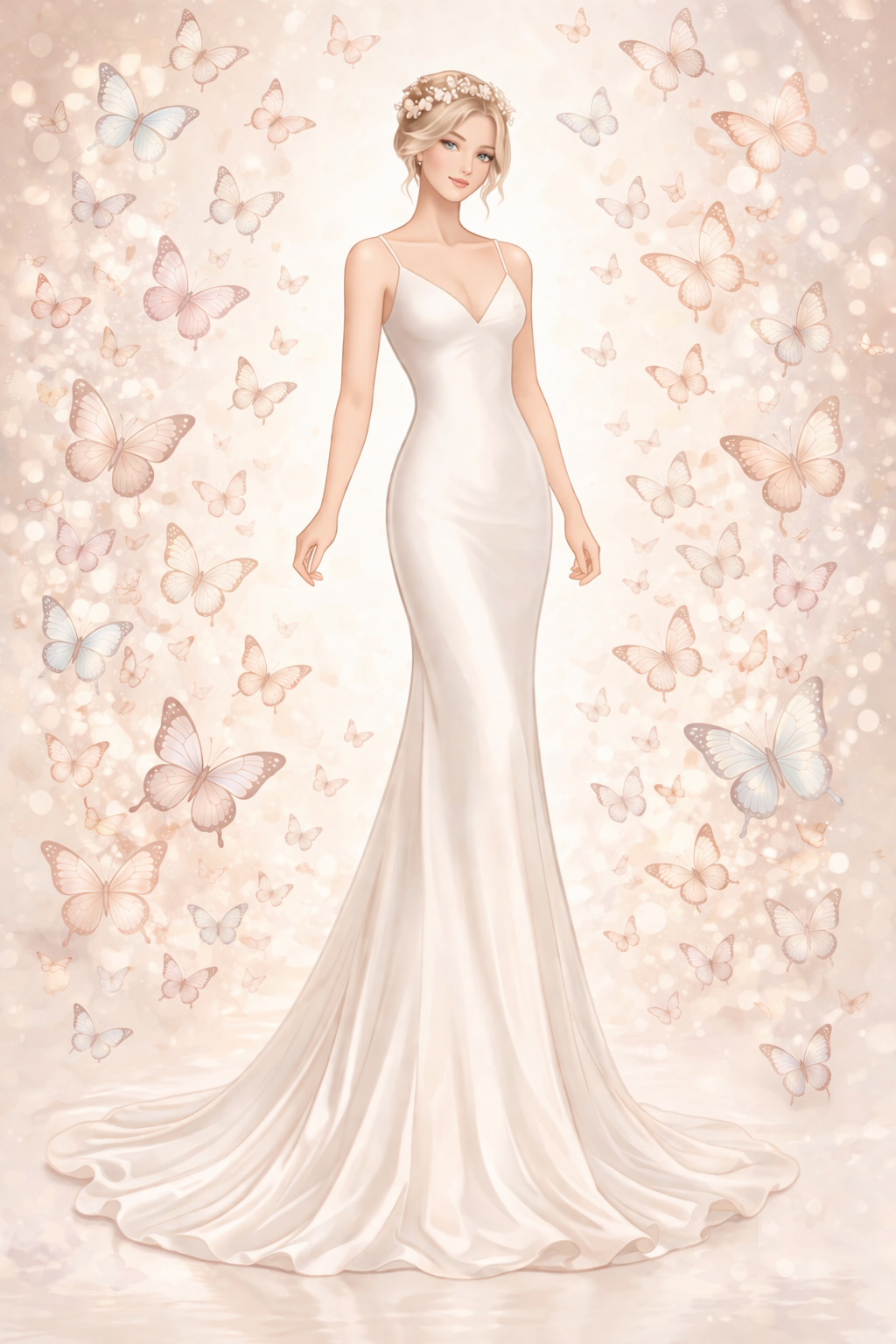 Fitted Simple minimalistic custom-made wedding dress by sira D' Pion at Bridal district Ohio