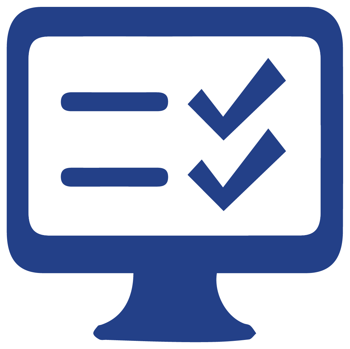 A checklist on a computer screen