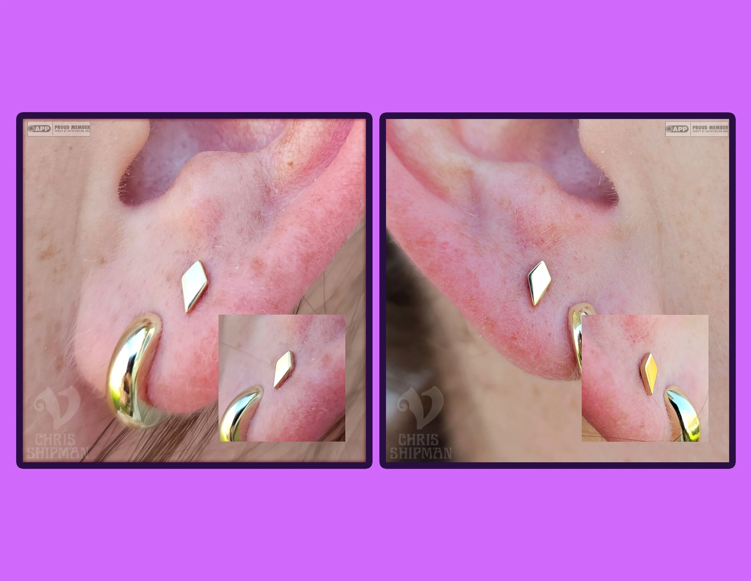 BVLA 14k Gold Second Lobe Piercings Medway MA