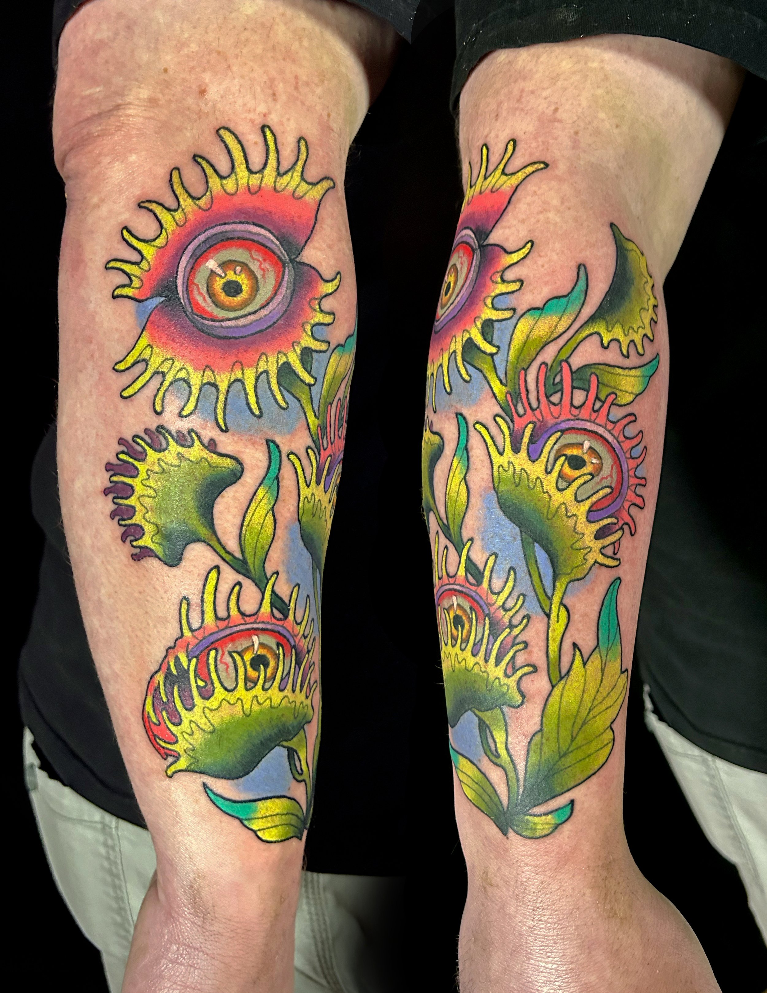 Custom Surreal Venus Flytrap Tattoo by Canman