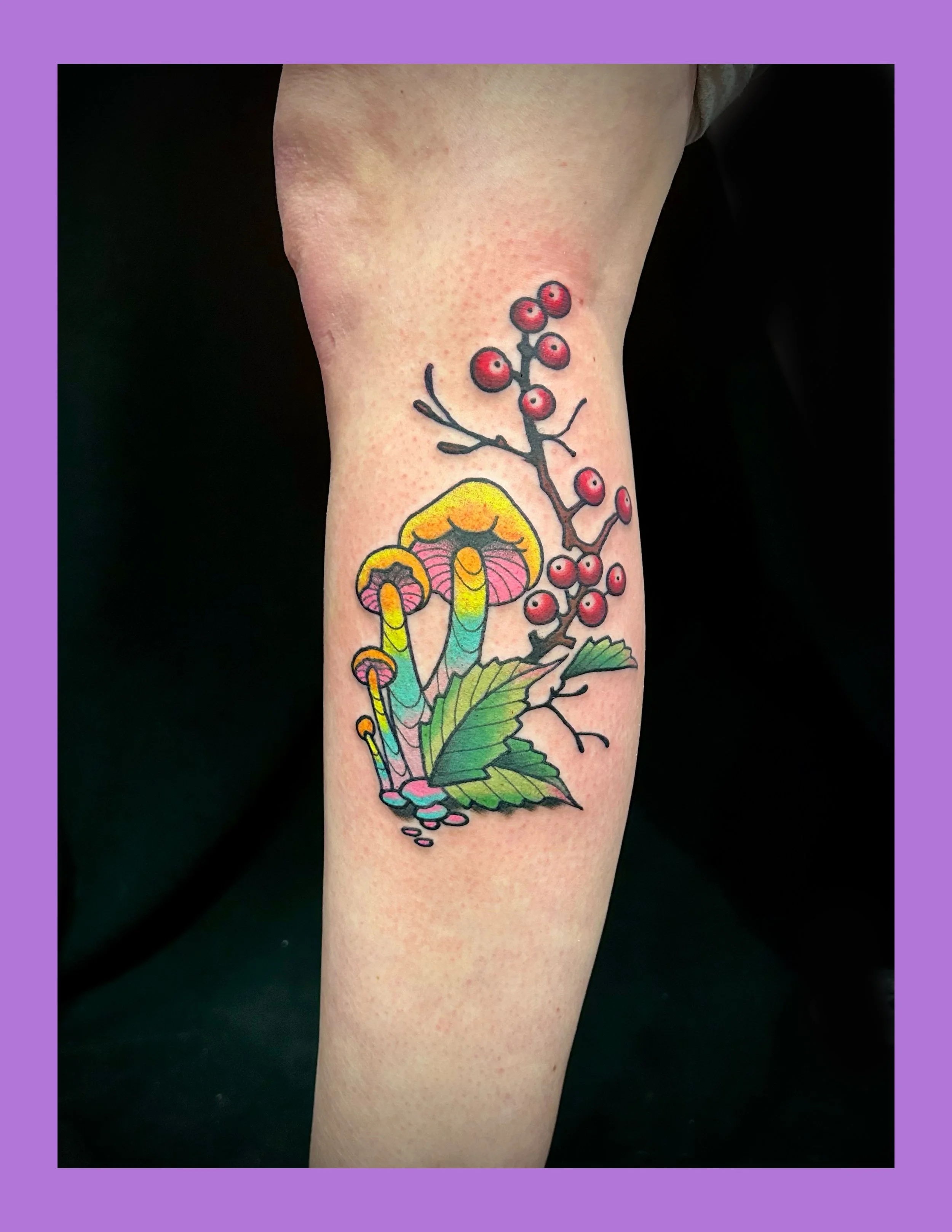 Custom Mushroom &amp; Berries Tattoo by Canman