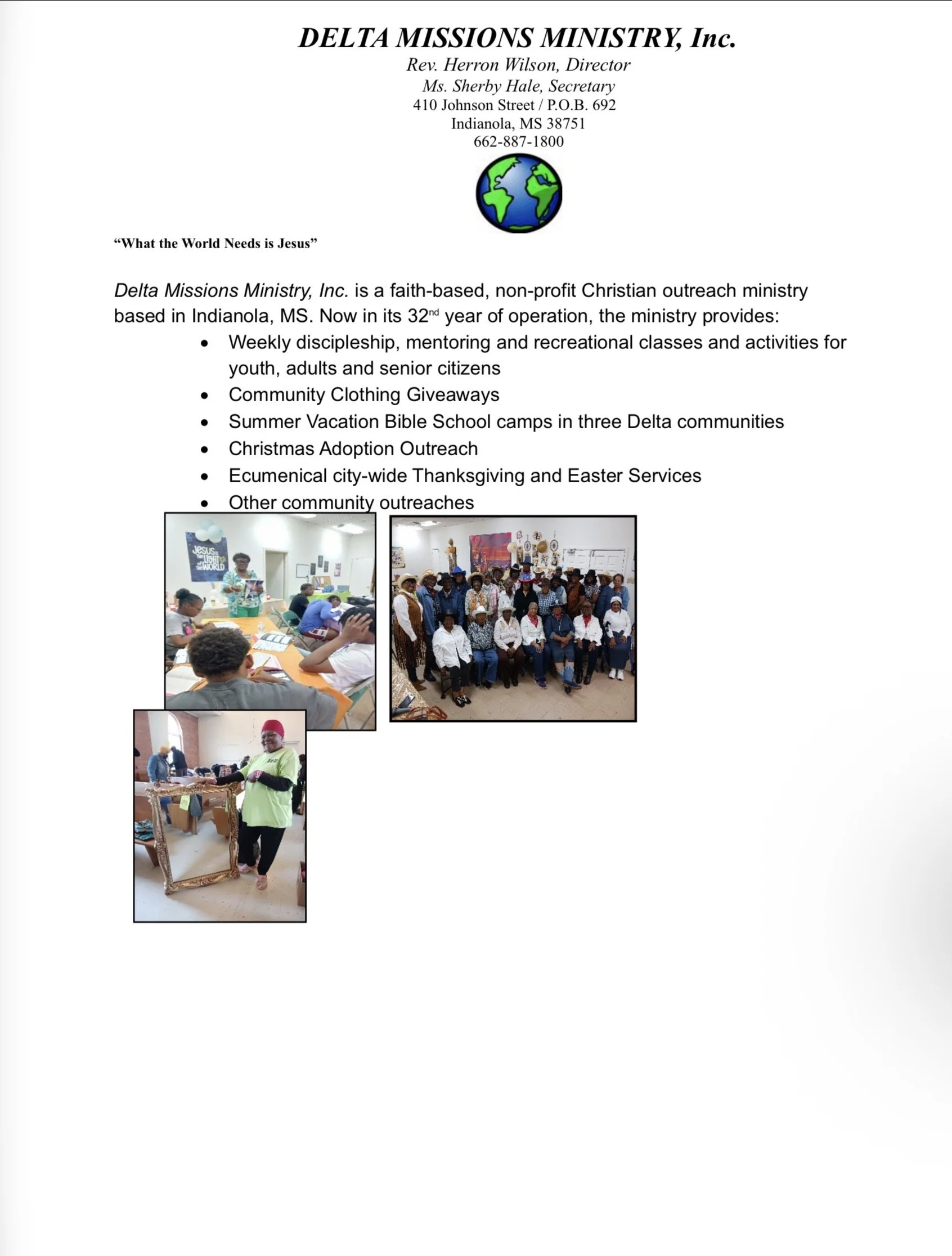 Delta Missions Ministry, Inc. - Full Page Ad