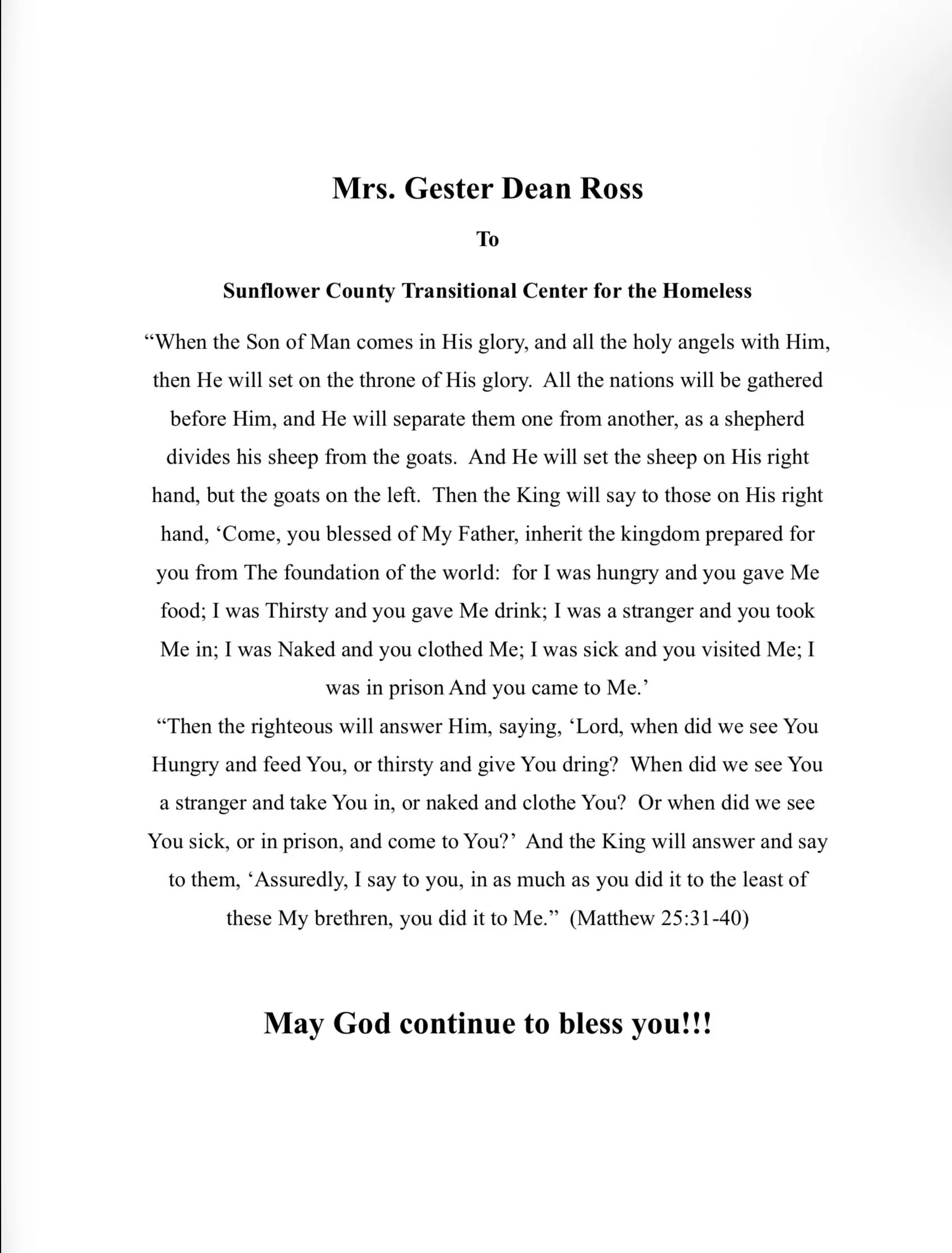 Mrs. Gester Dean Ross- Full Page Ad