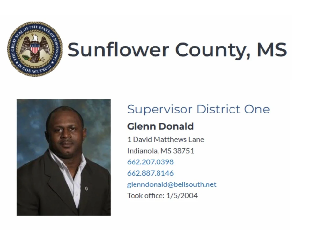 District One Supervisor Glenn Donald- Full Page Ad