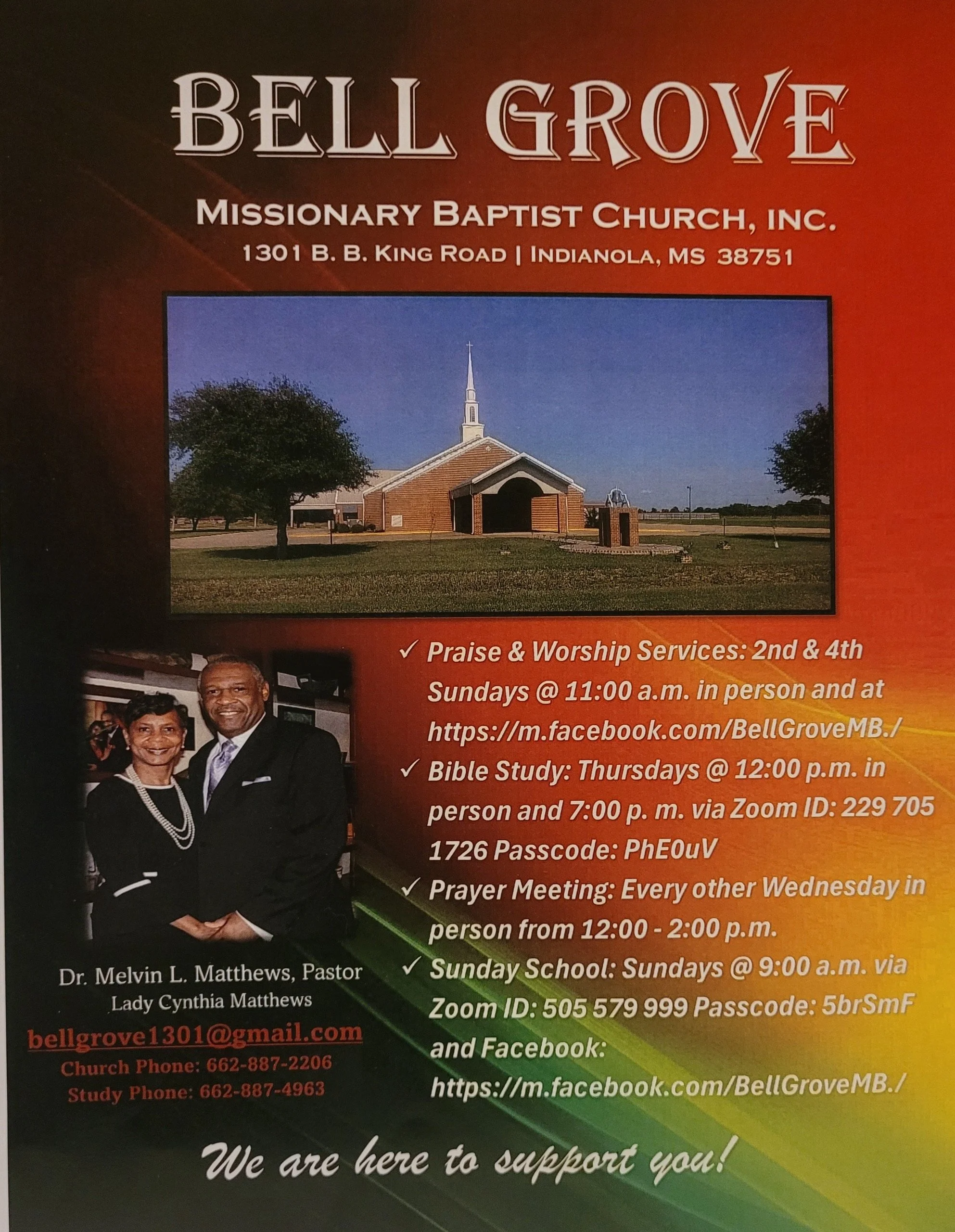 Bell Grove Missionary Baptist Church, Inc.- Full Page Ad