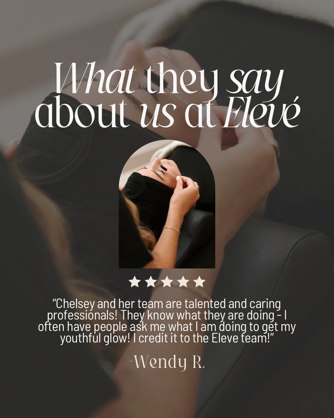 This means so much to us.
Helping our patients feel confident, refreshed, and truly cared for is always the goal and knowing that others notice your glow makes it even better.

Thank you, Wendy, for trusting Chelsey and the Elev&eacute; team with you