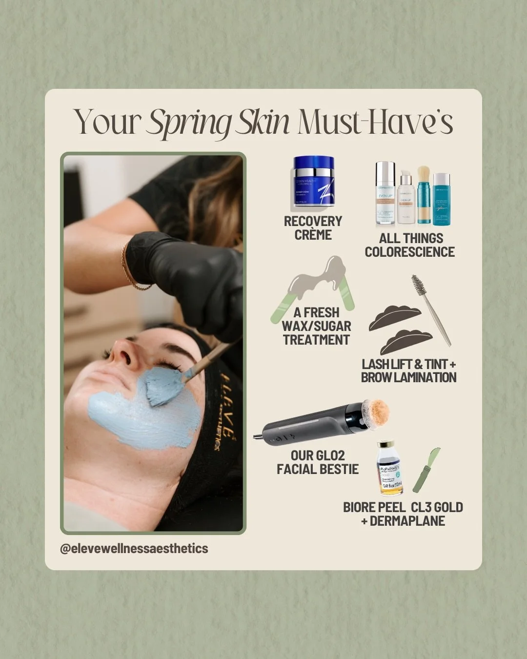 Is your skin prepped &amp; ready for summer? 👀👇

From lash lifts to Glo2Facials to your new favorite ZO products, we have everything you need to step into the season feeling your best. 

Book your spring refresh with the link in bio. 🤍
-
#elevewel