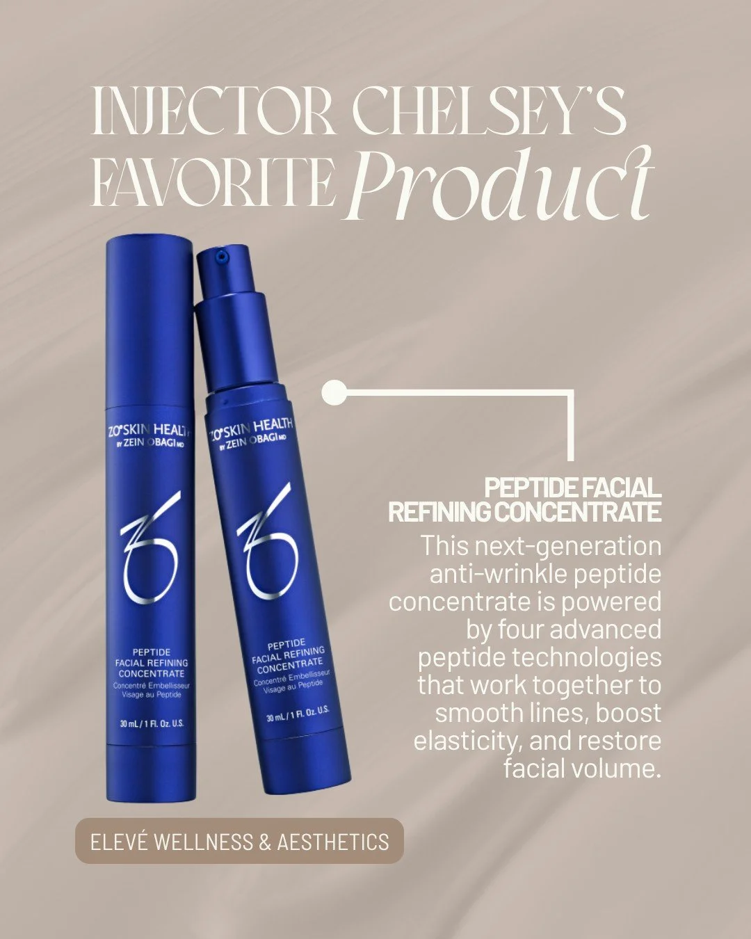 We get asked all the time: &ldquo;What does Chelsey use?&rdquo;👀👇

This is the answer. Her go-to is the ZO Skin Health Peptide Facial Refining Concentrate, and honestly, we are not surprised it became a team favorite too.

Why? It is powered by fou