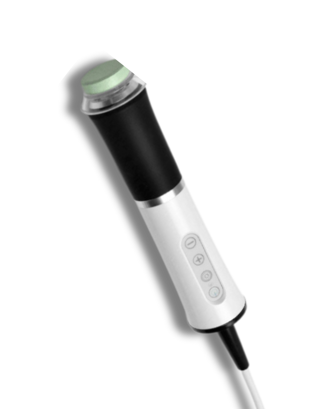 Handheld electronic facial cleansing device with buttons