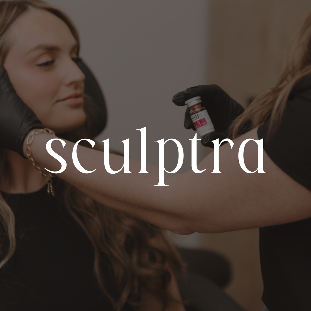 A woman receiving a cosmetic injection in her arm from a healthcare professional wearing black gloves.