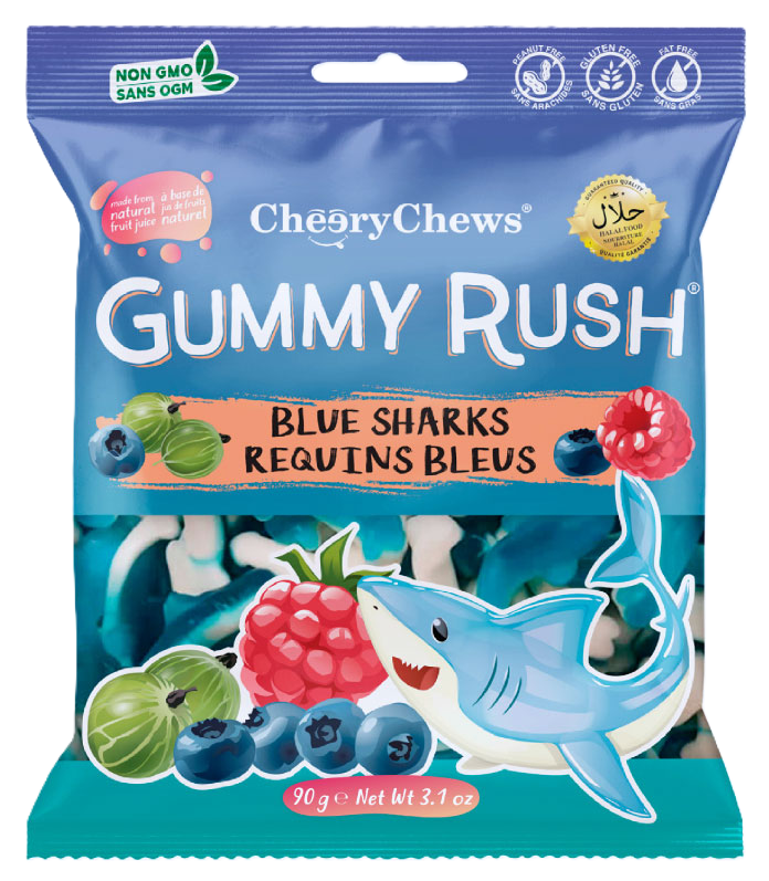 Gummy Rush Blue Sharks 3.1oz Bag (HALAL)