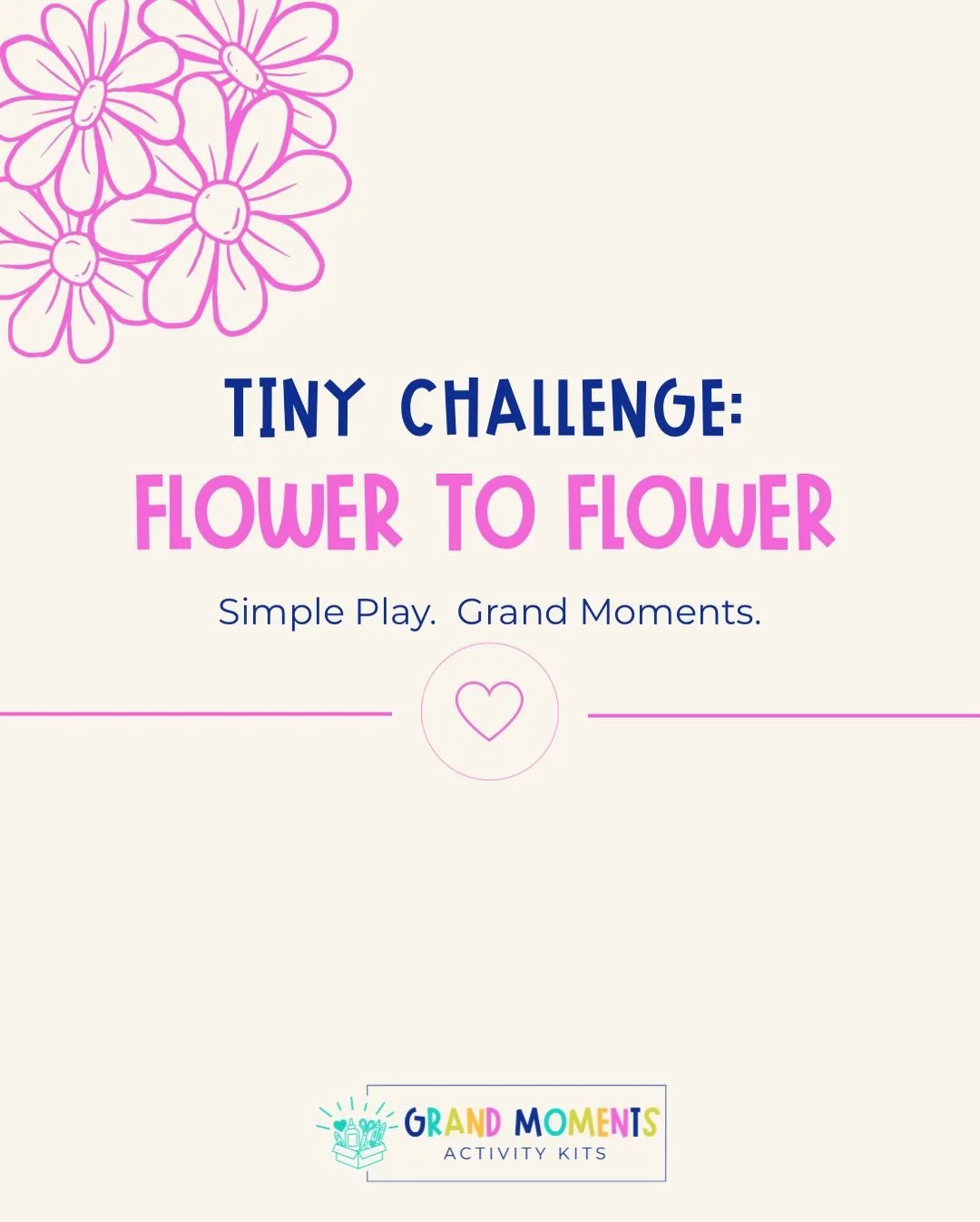 This next Tiny Challenge is flower to flower 🐝

Pretend to be a bee and move from flower to flower.

Stop at each one, buzz, and then fly to the next.
Movement, imagination, and a little outdoor fun.

Simple Play. Grand Moments.

#tinychallenge #mov