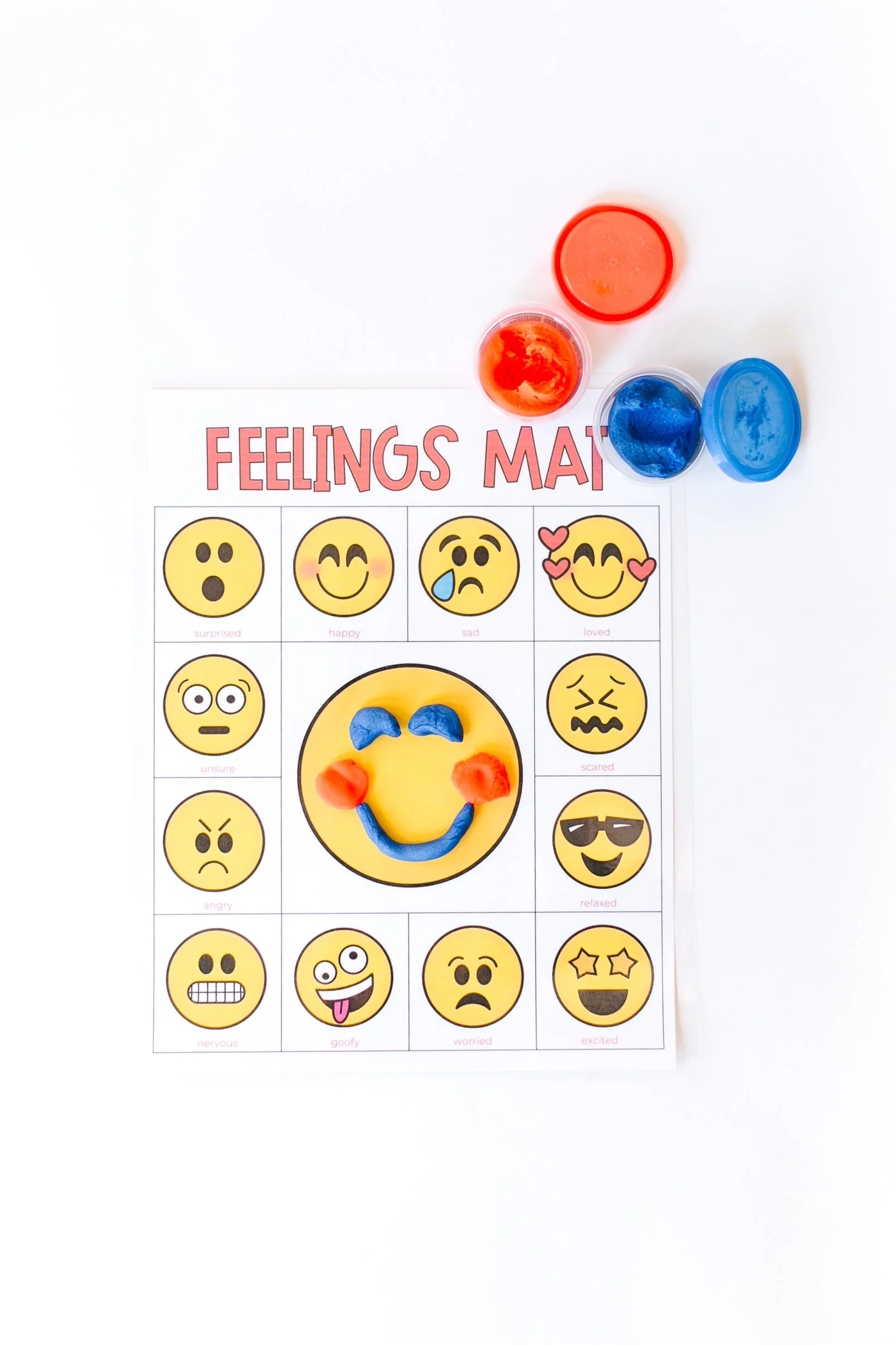 feelings dough mat for preschoolers