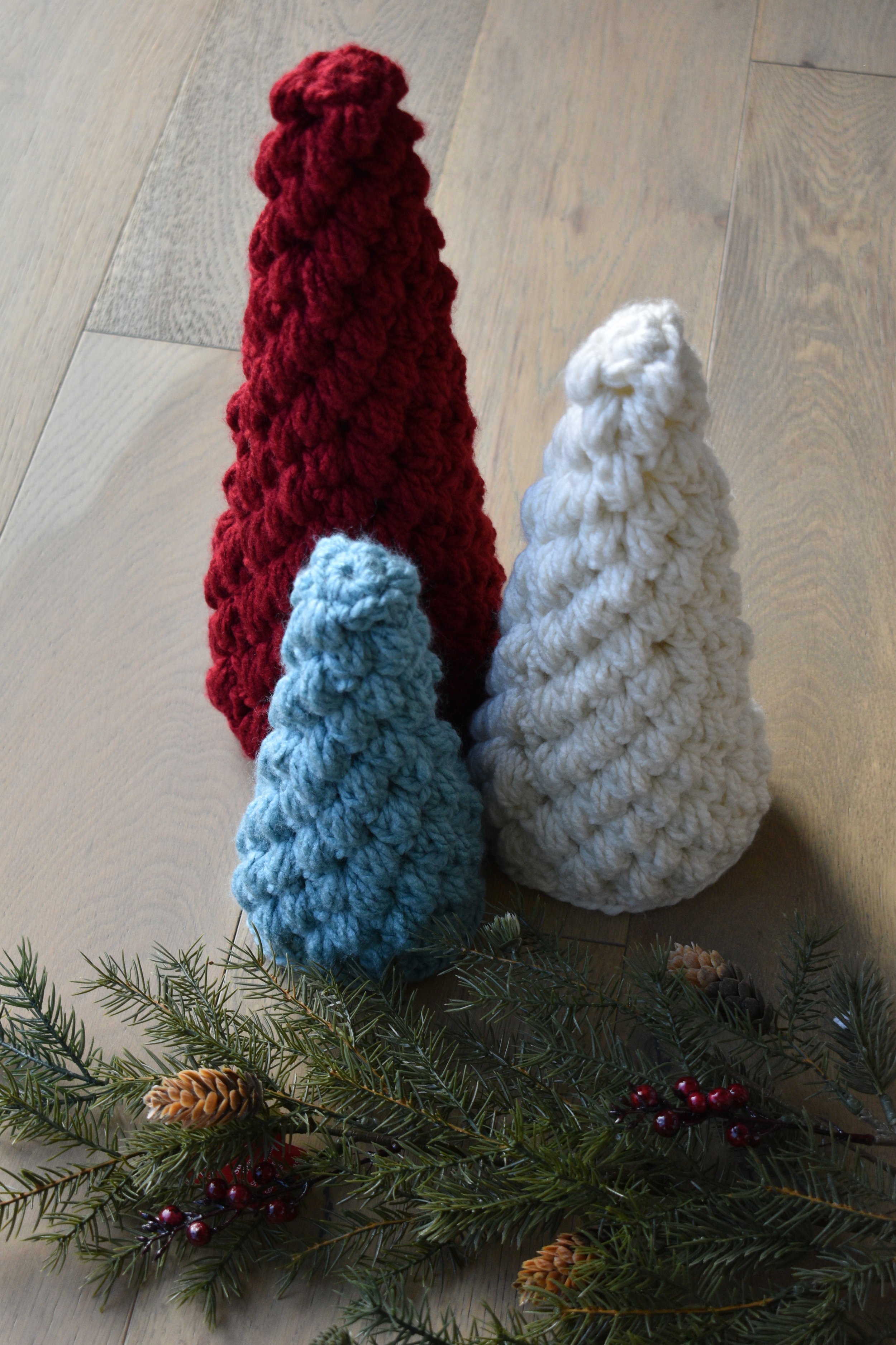 Puff Stitch Christmas Trees