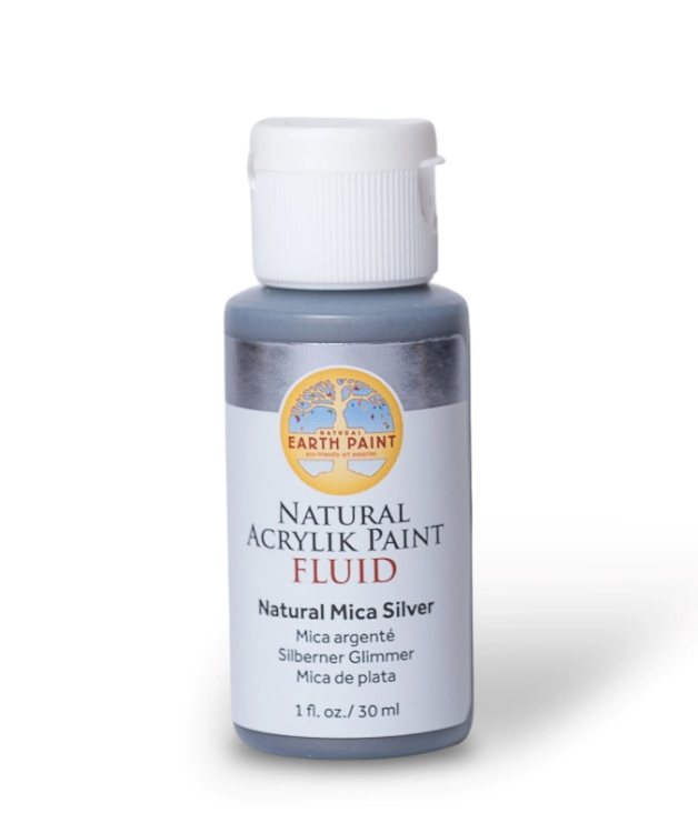 Natural Earth Paint, Fluid Acrylic paint, silver mica