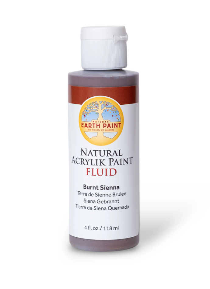 Natural Earth Paint, Fluid Acrylic paint, burnt Sienna