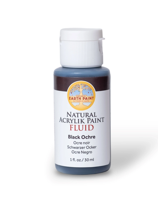 Natural Earth Paint, Fluid Acrylic paint, black ochre