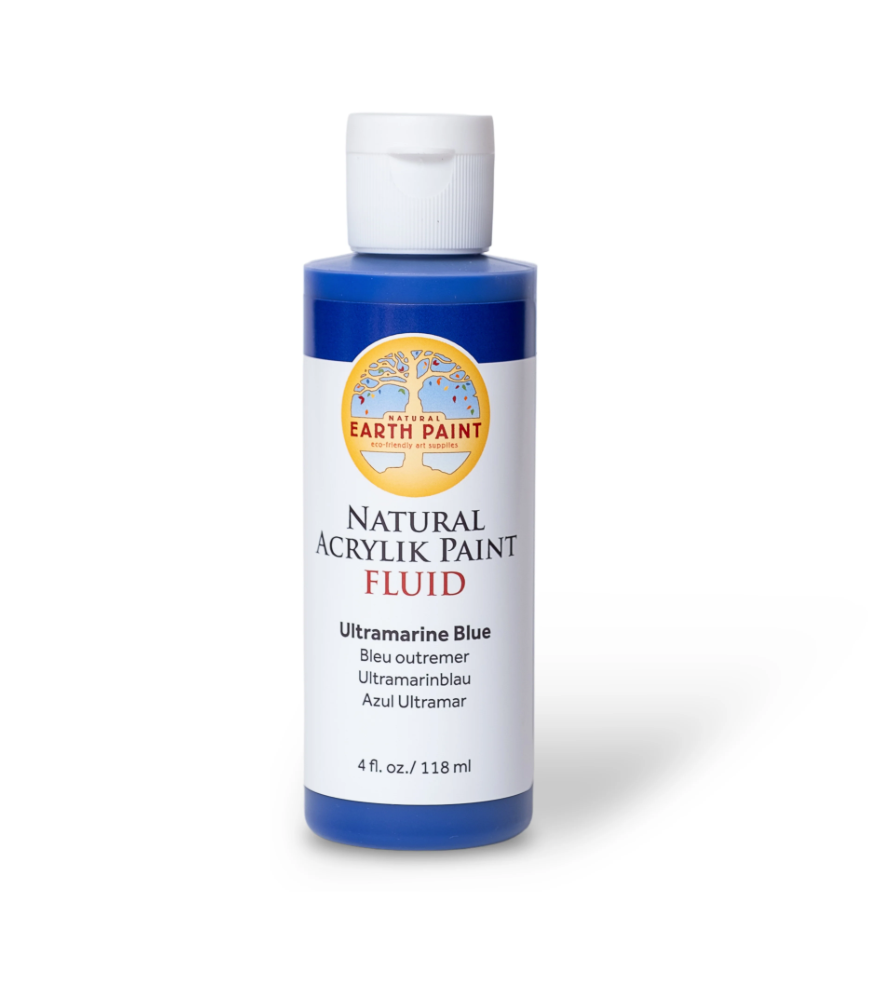 Natural Earth Paint, Fluid Acrylic paint, ultramarine blue