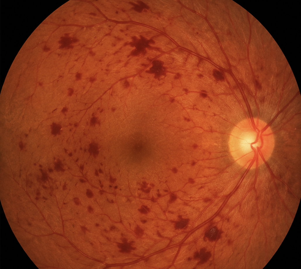 Hemorragias retinianas na diabetes