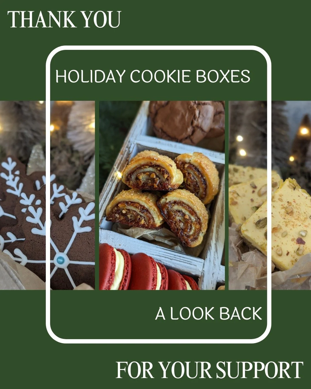 Thanks to everyone who supported me through the first three rounds of holiday cookie boxes! Your support as I figure out how to improve each year has meant the world 🥰

Let's take a little look back on the holiday cookie boxes of past years...