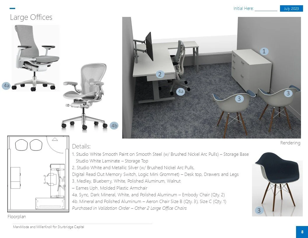 Page from the custom presentation I designed for the client.