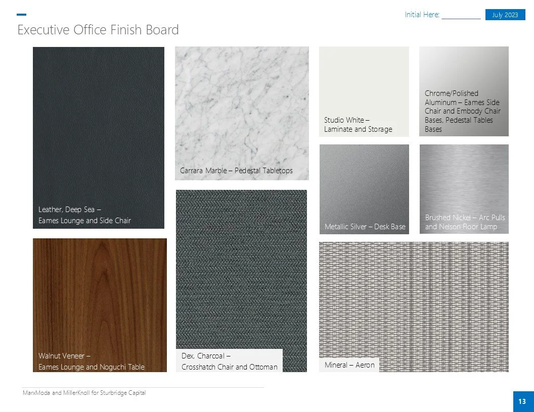 Page from the custom presentation I designed for the client.