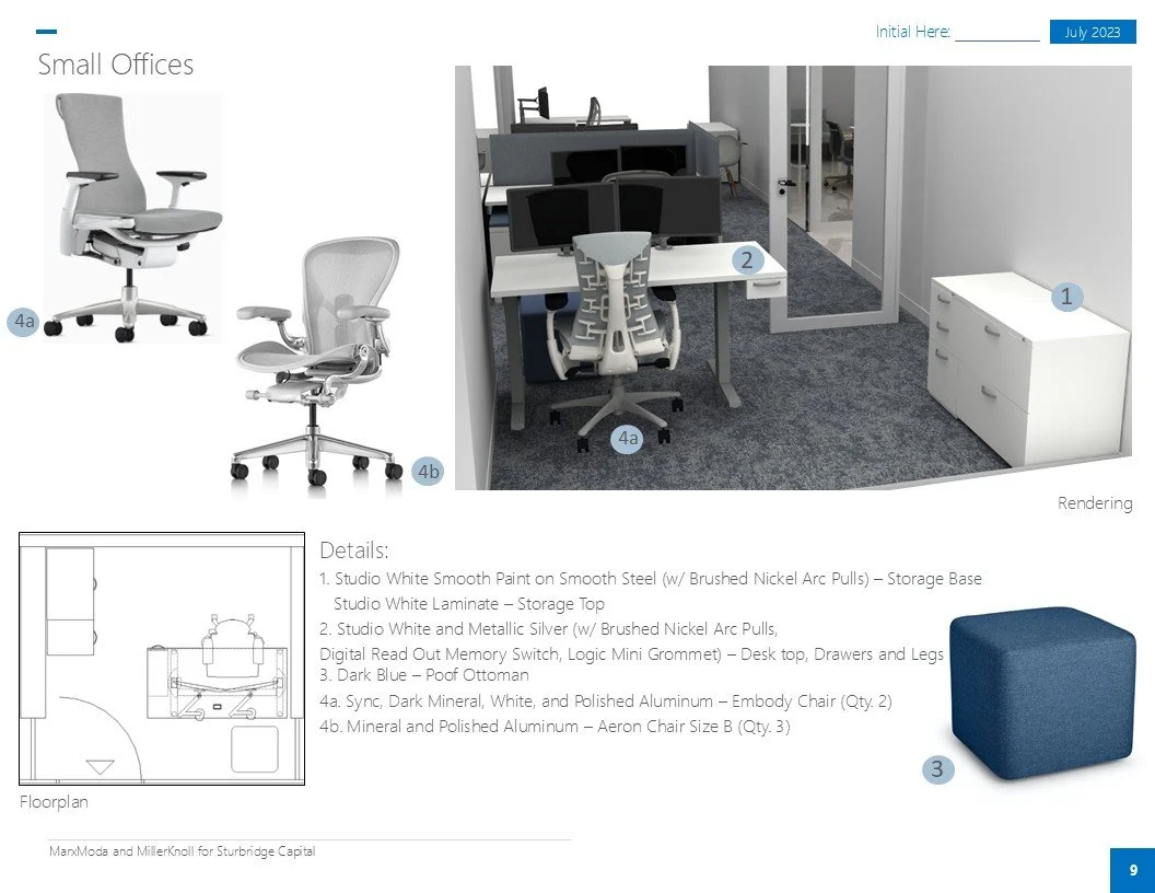 Page from the custom presentation I designed for the client.