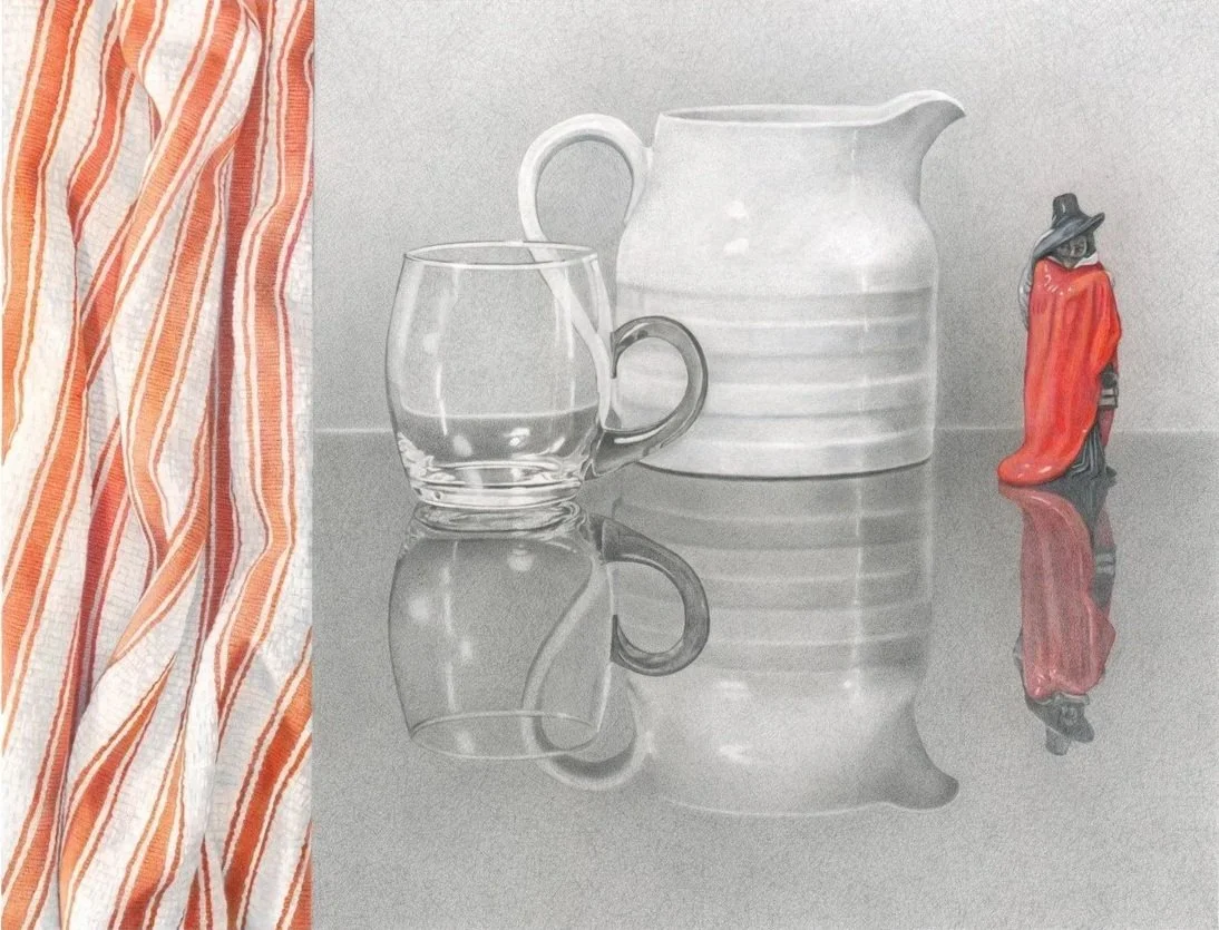 Still Life, Things from Nancy, 2026. Coloured pencil on archival artboard - 16"x20"