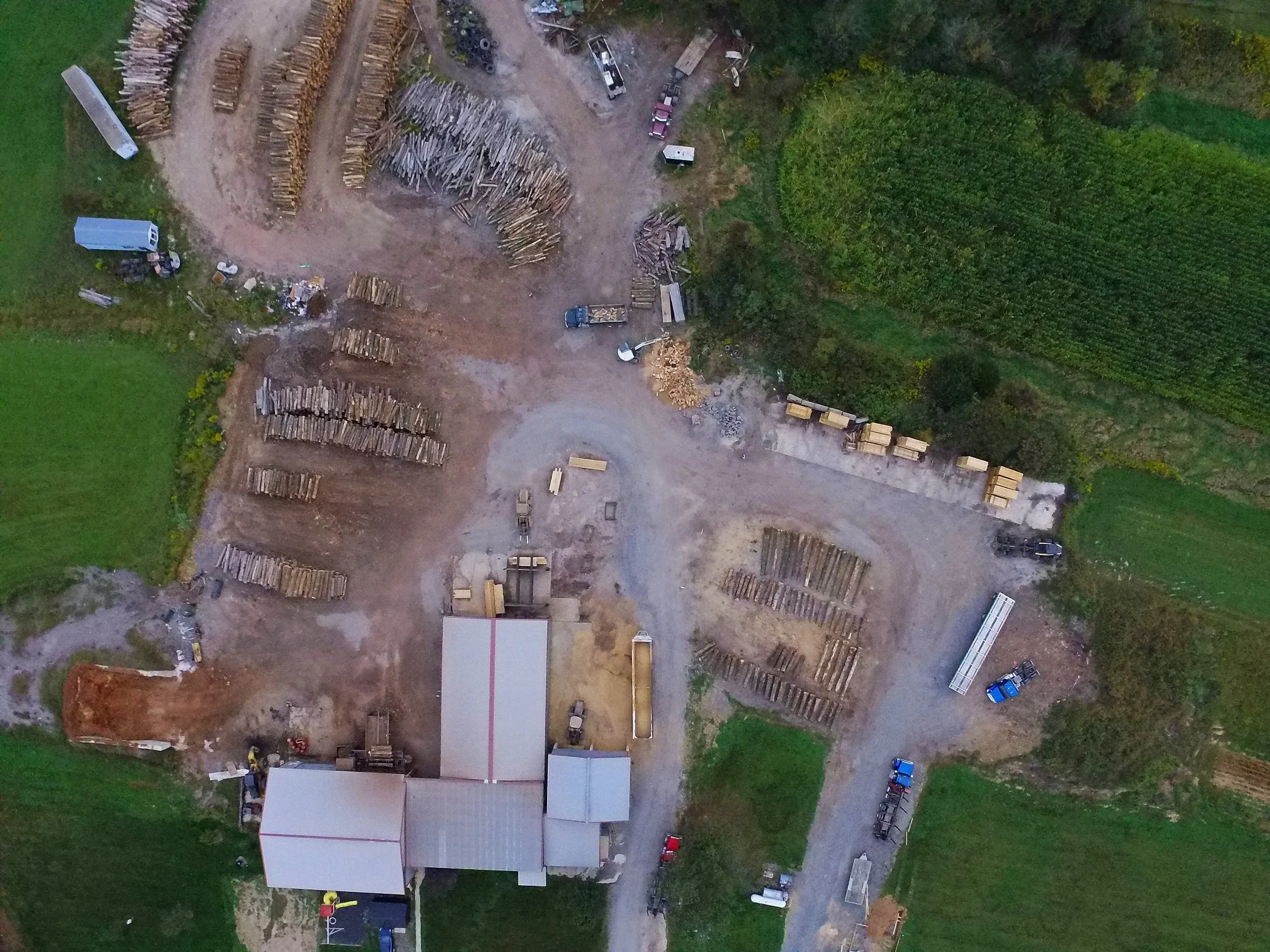 Areal photograph of a Sawmill
