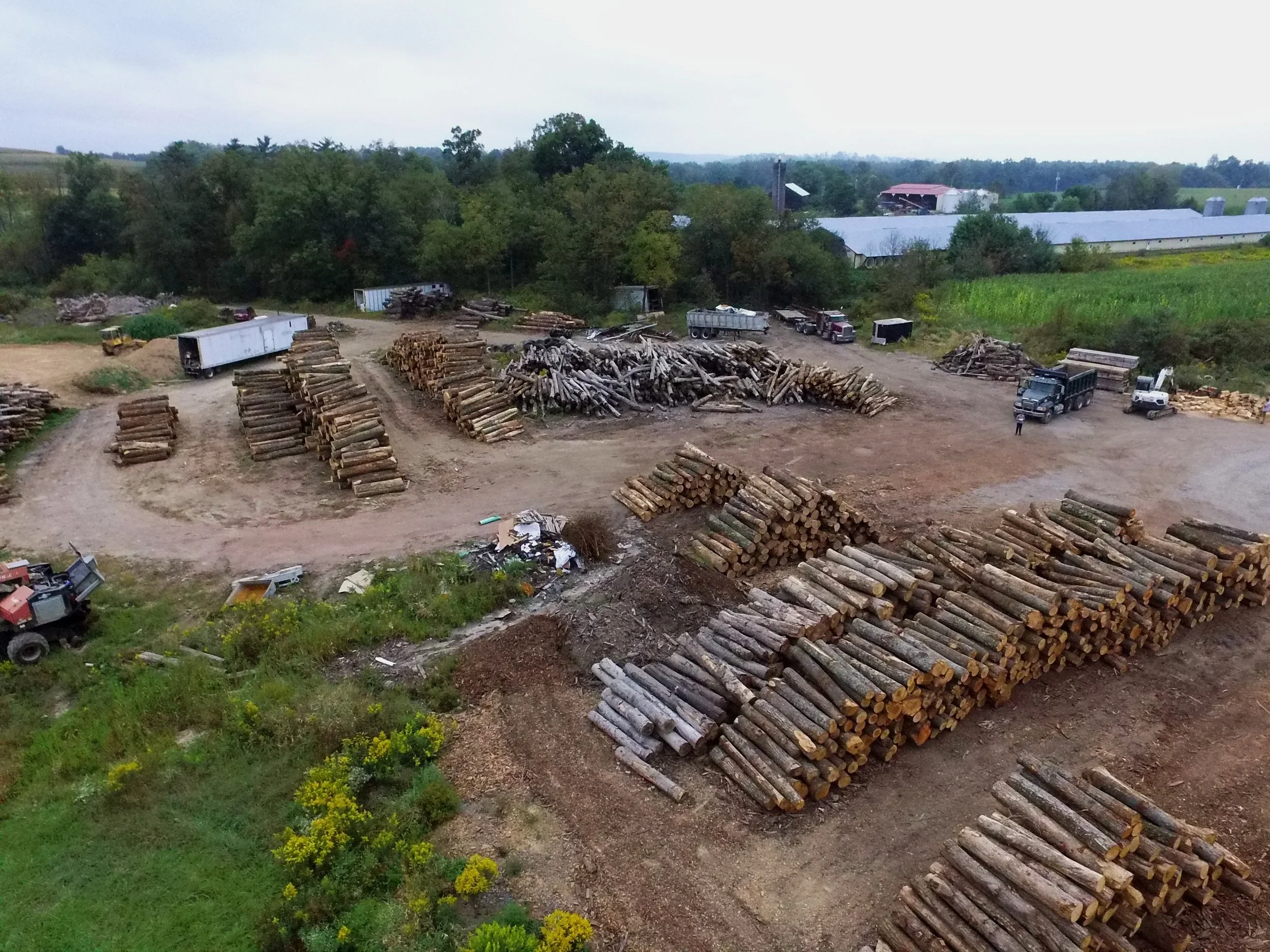 Areal photograph of a Sawmill