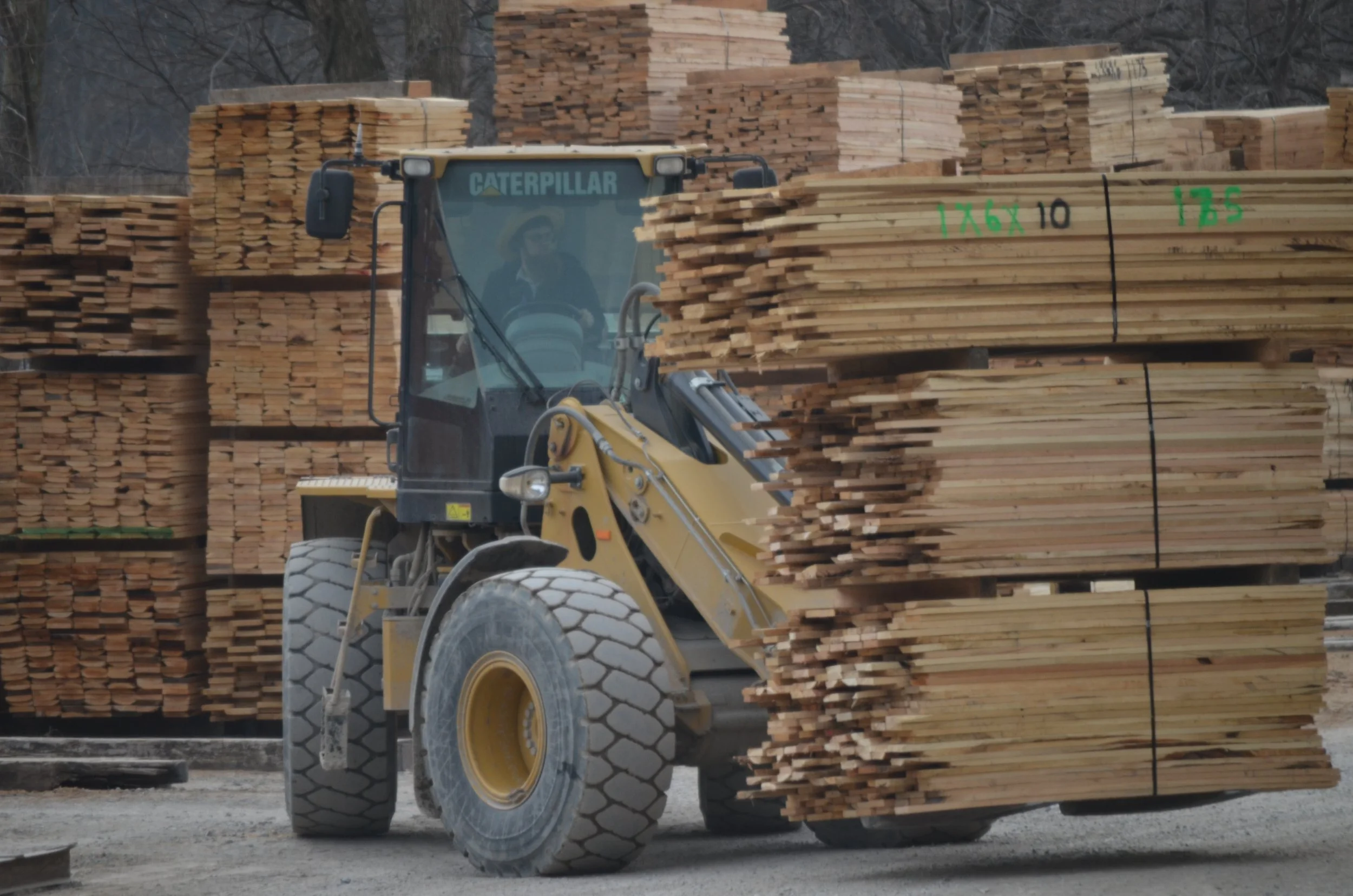 loader hauling wood at Bridger Creek LLC