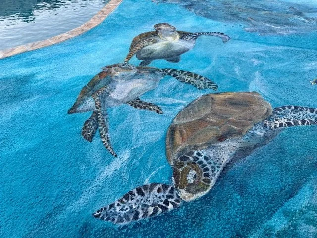 sea turtles, swimming pool art, litasmitharttn.com, selected work
