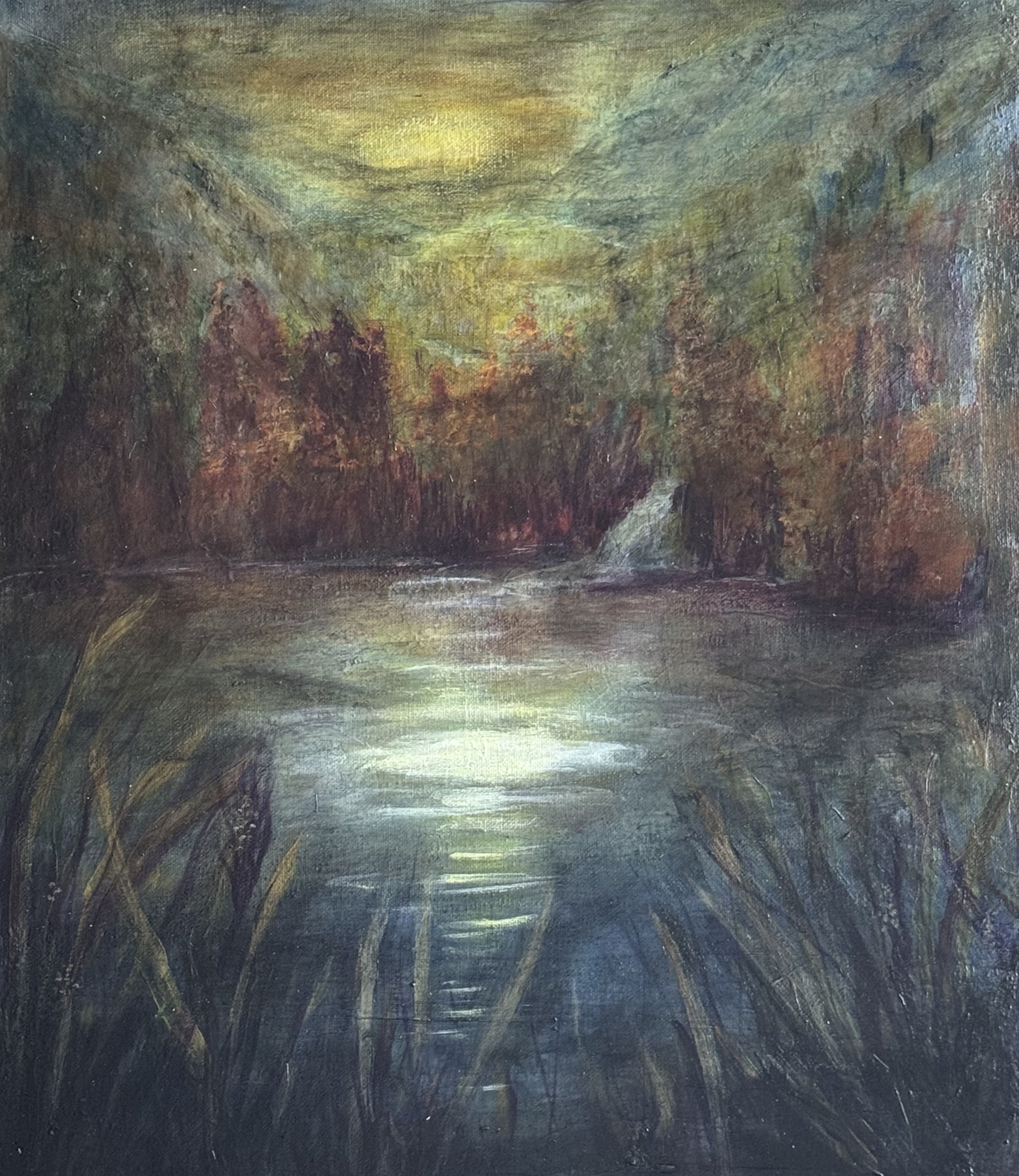 Lyrical, atmospheric landscape by litasmitharttn.com.  Part of "Lingering in the Light" Series, 2026