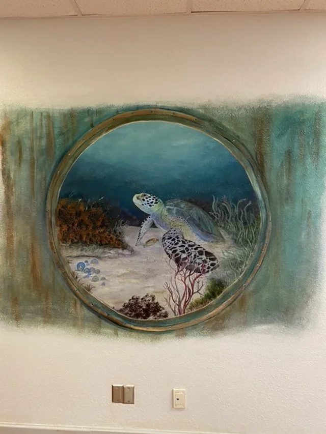 Bldg C Sea Turtle, Corpus Christi, Mural by litasmitharttn.com, Commission Work