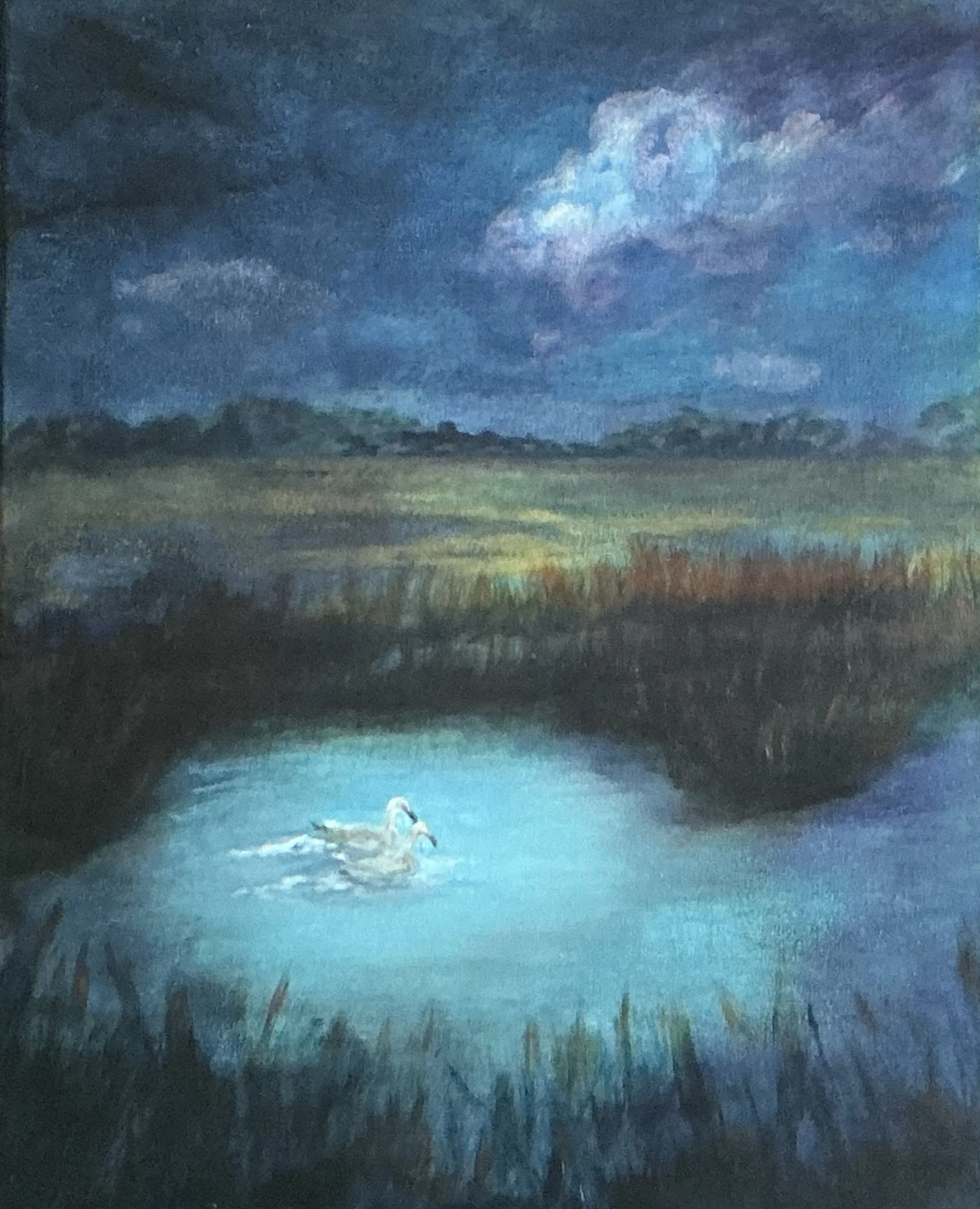 Quite Water Quite Sky, Lyrical Atmospheric Landscape by litasmitharttn.com. Part of "Lingering in the Light" series 2026