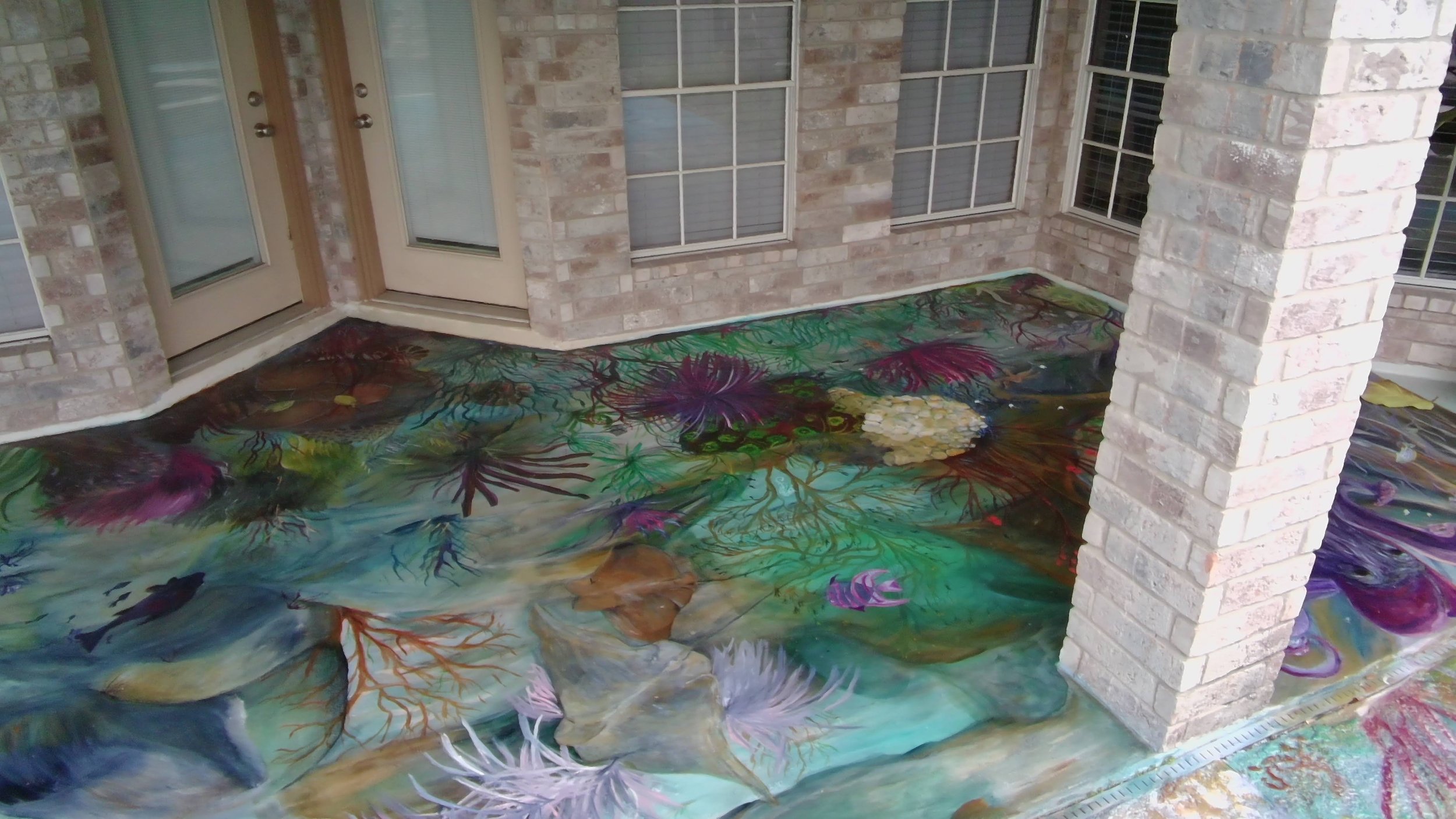 Swimming Pool Deck Mural Under Patio Left