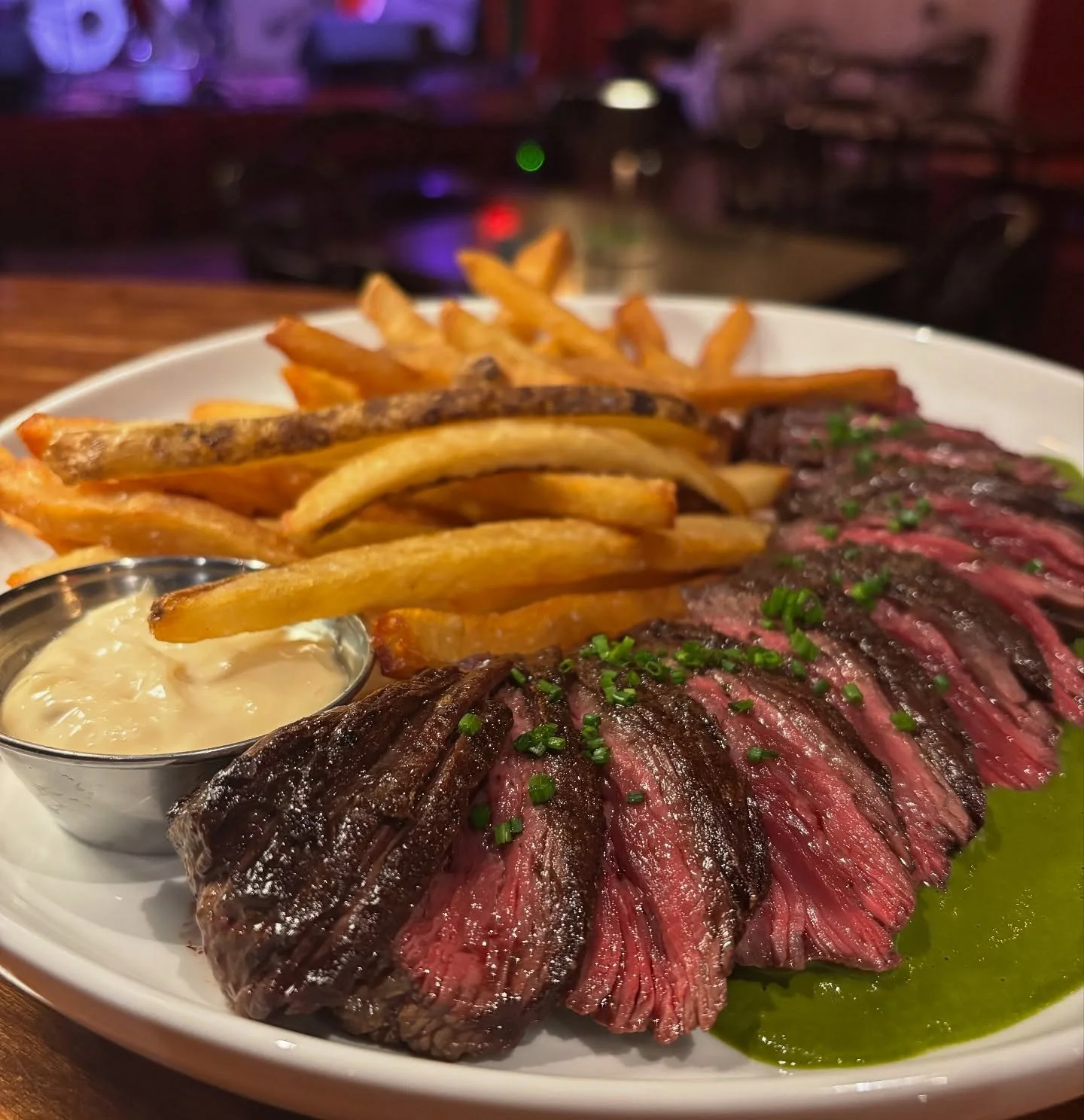 New to the menu for Meat &amp; Potatoes season: 

Steak Frites
8 oz Hanger Steak, Handcut Fries, Chimichurri &amp; Garlic Aioli

Kitchen opens @ 5 PM!