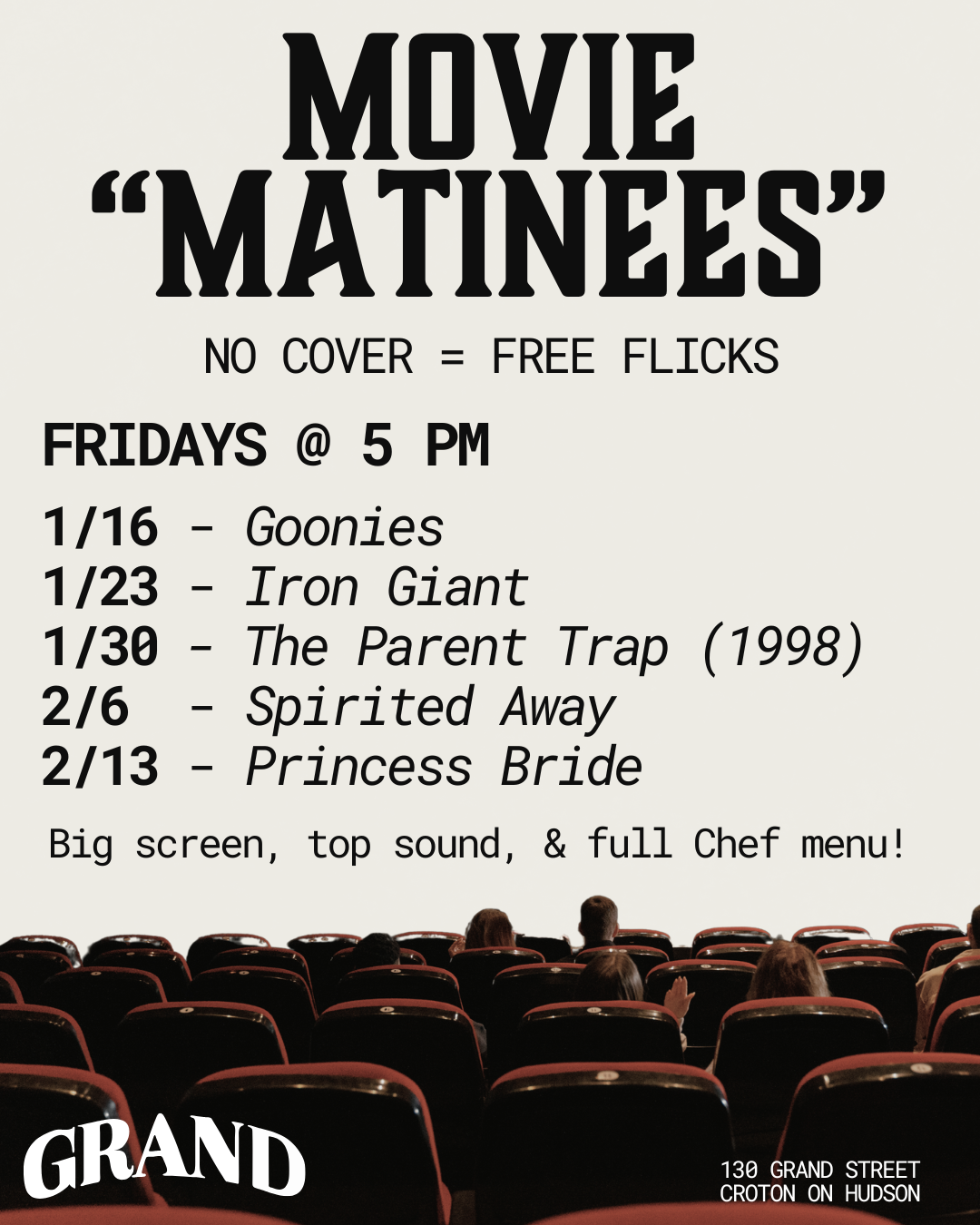 Movie "Matinee" 5 PM 