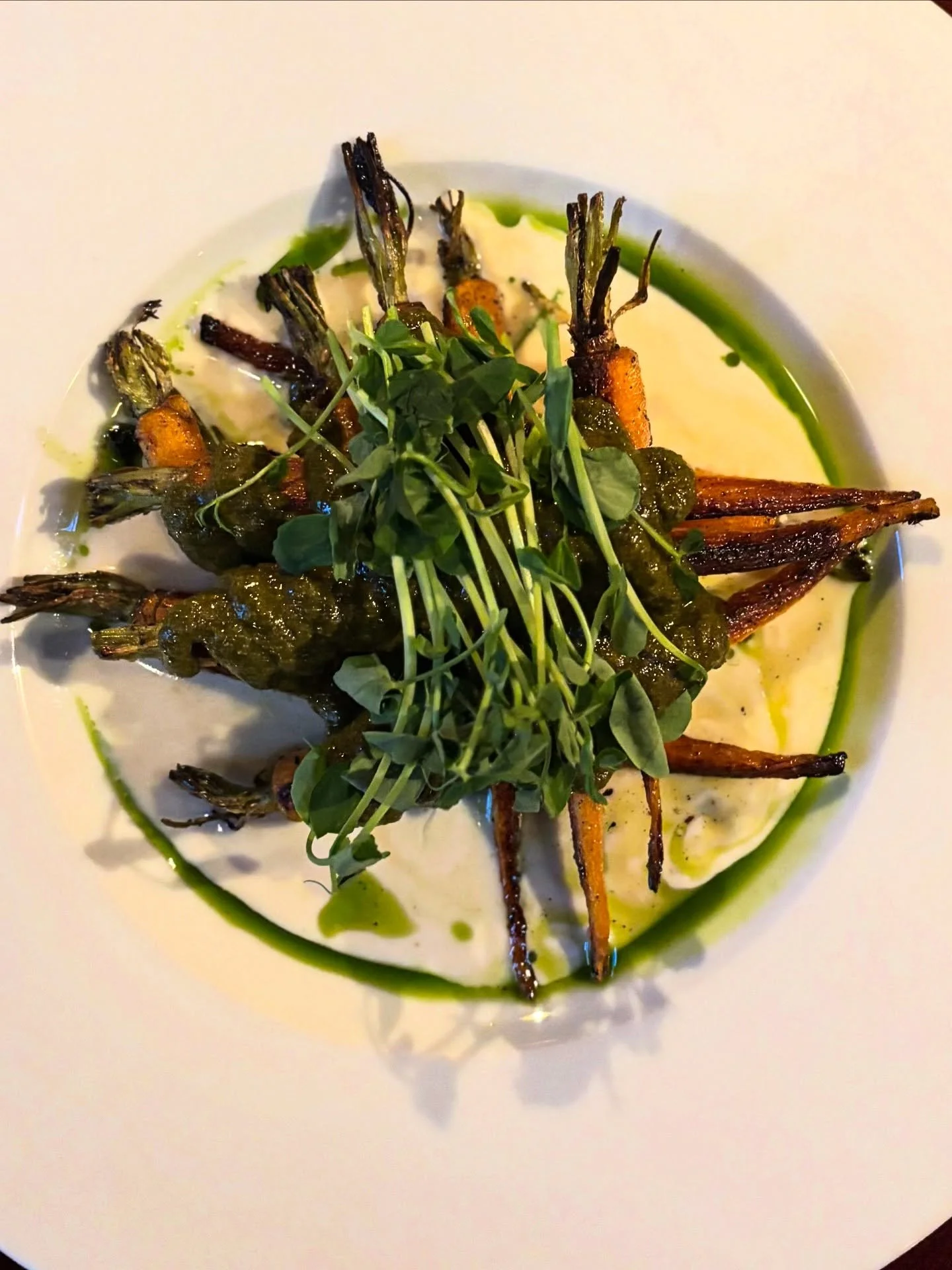 New to the menu this week: Za&rsquo;atar Roasted Carrots, Whipped Ricotta Toast, Banana Cr&egrave;me Br&ucirc;l&eacute;e, Flourless Chocolate Cake. 

Za&rsquo;atar Roasted Carrots
French Baby Carrots, Tahini Yogurt, Carrot Top Zhoug, Carrot Top Oil. 